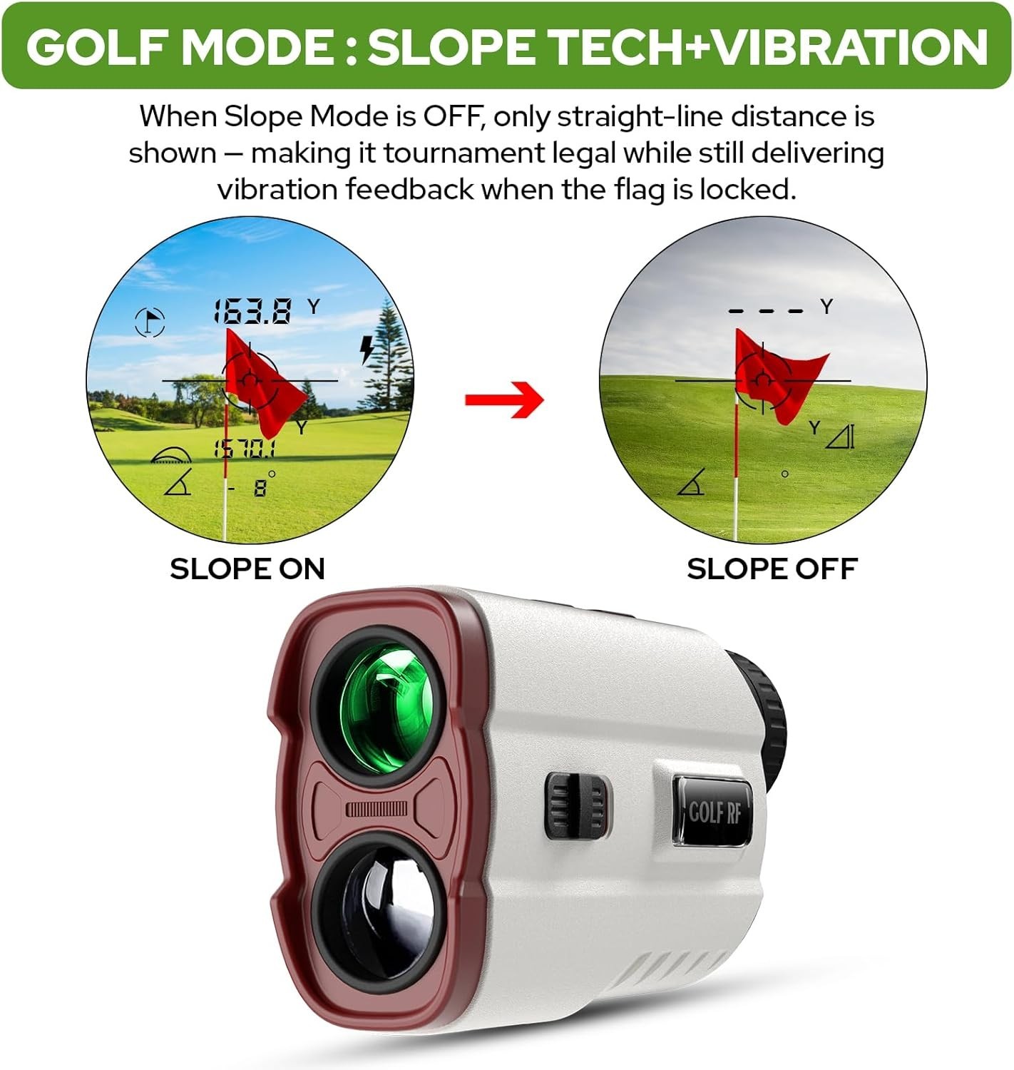 Complete 1200 Yard Golf Rangefinder Set with Case - Slope Mode and Accessories