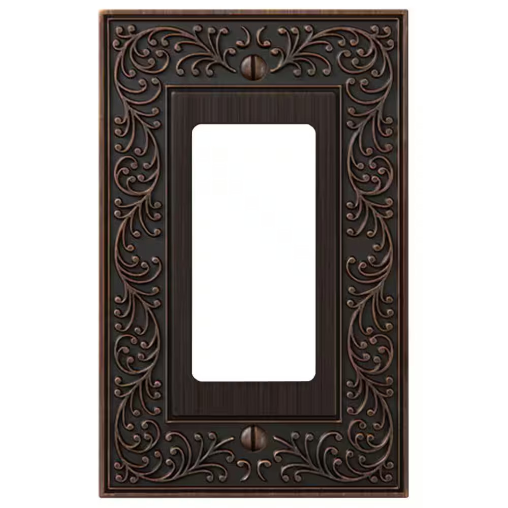 English Garden 1 Gang Rocker Metal Wall Plate - Aged Bronze NEW