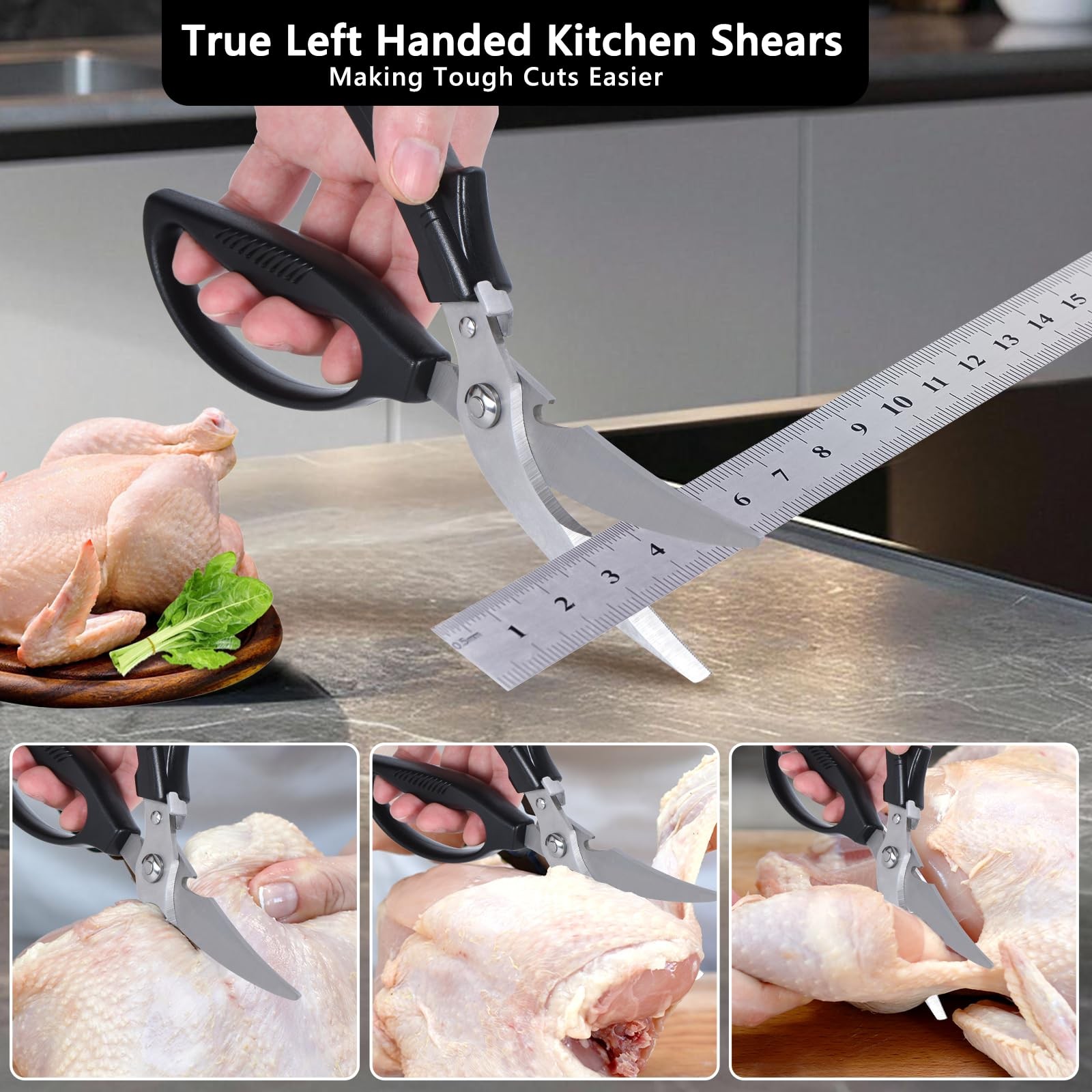Left Handed Kitchen Scissors Lefty Poultry Shears Tools Utensils