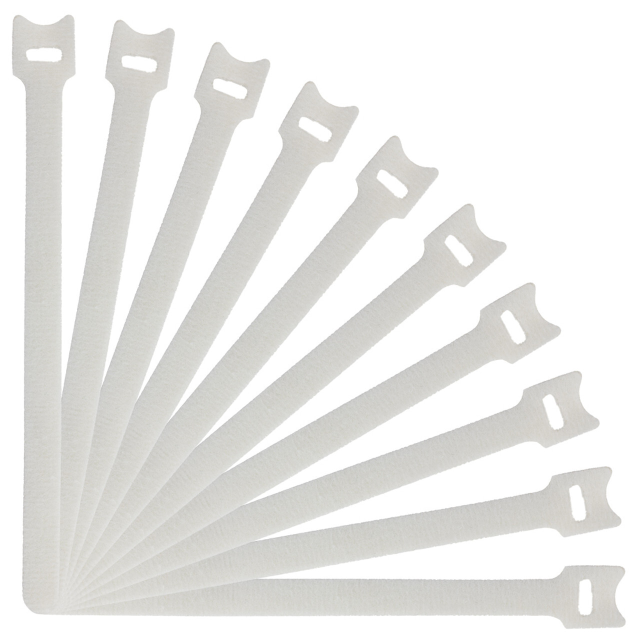 NavePoint 10 Inch Hook and Loop Cable Ties - 25 Pack -white