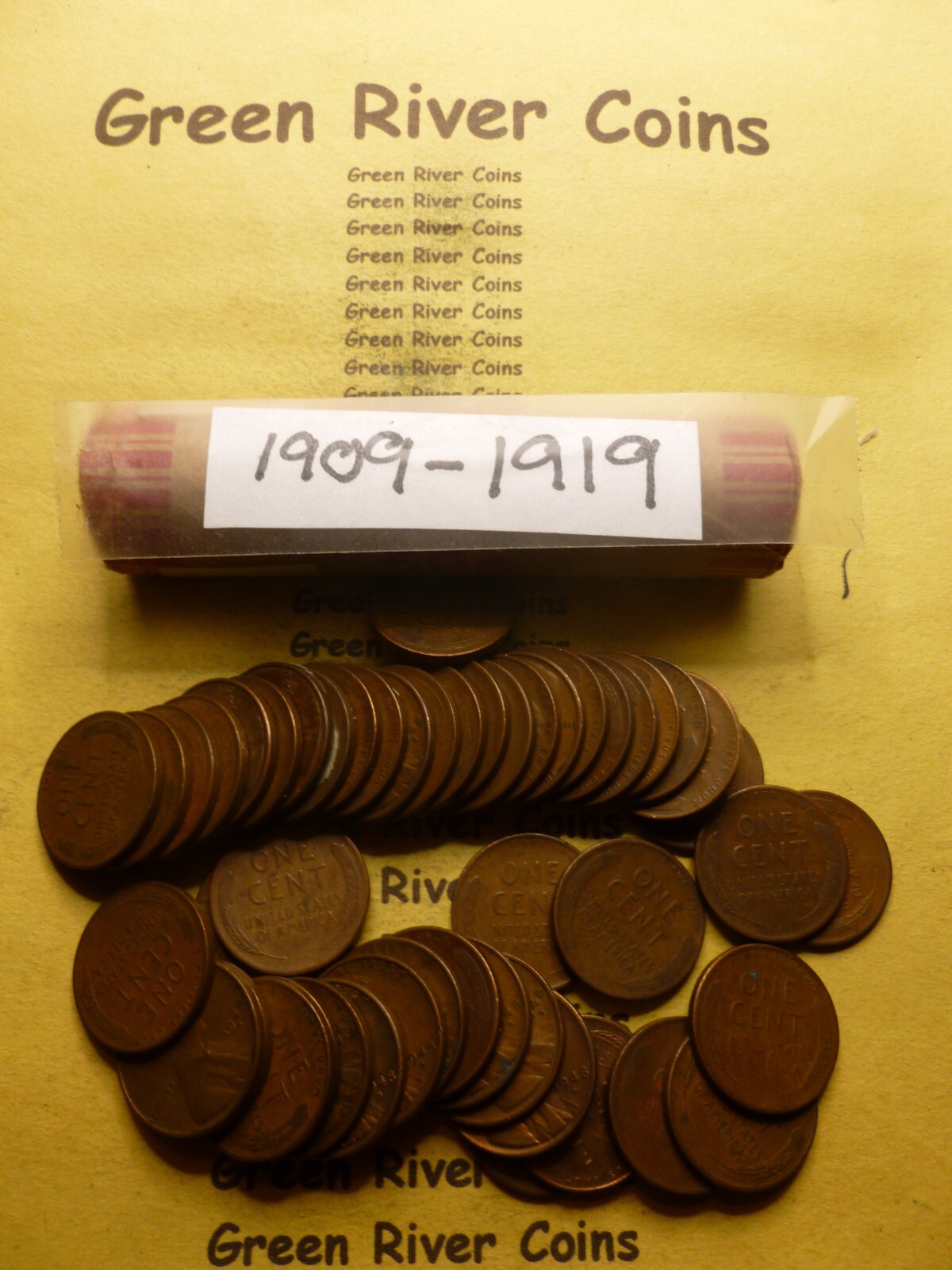 1909 to 1919   Lincoln Cent Roll  #F07Circulated Roll will include All Dates