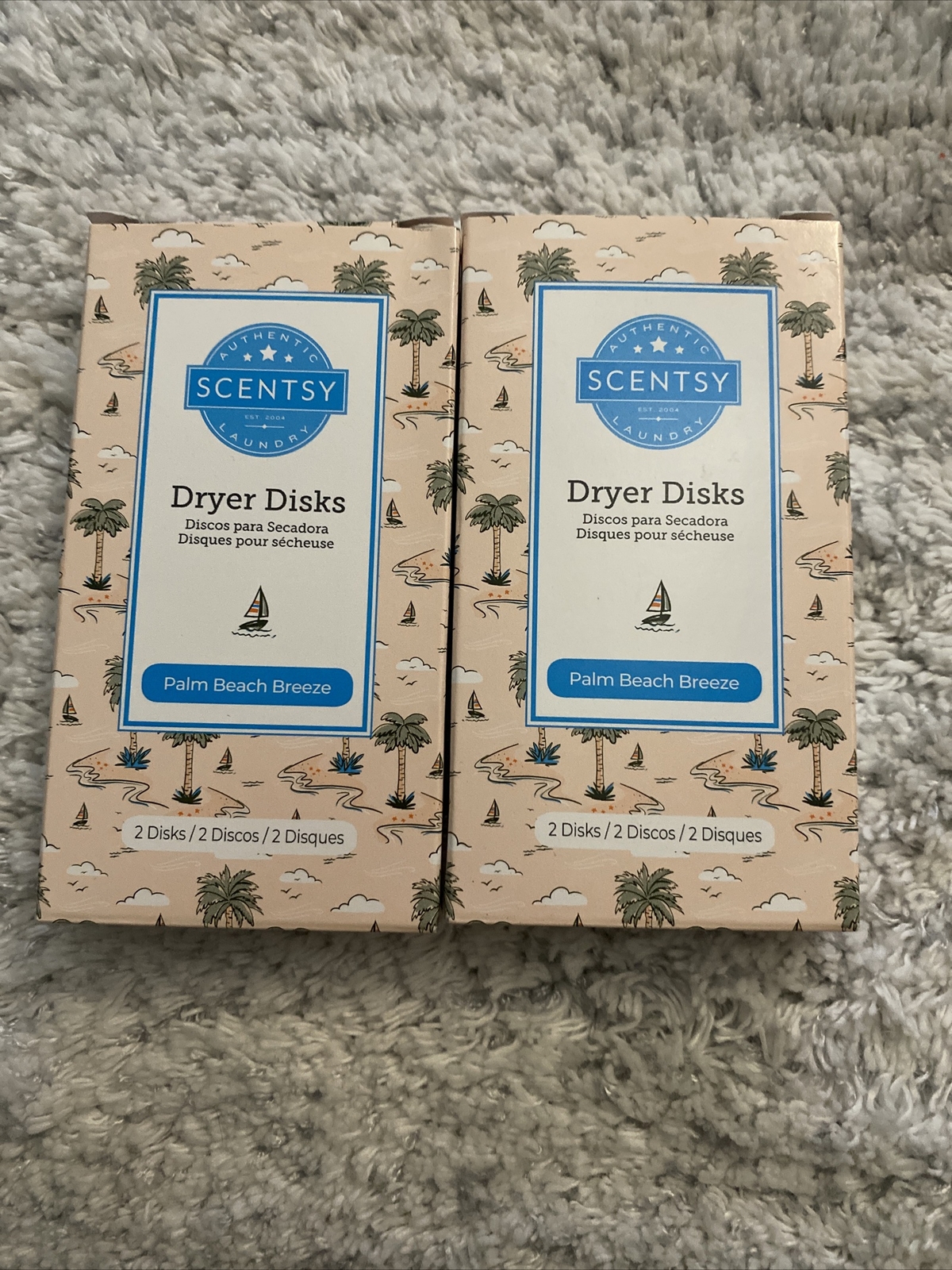 X2 Scentsy Laundry Dryer Disk Bar 2 Pack Palm Beach Breeze