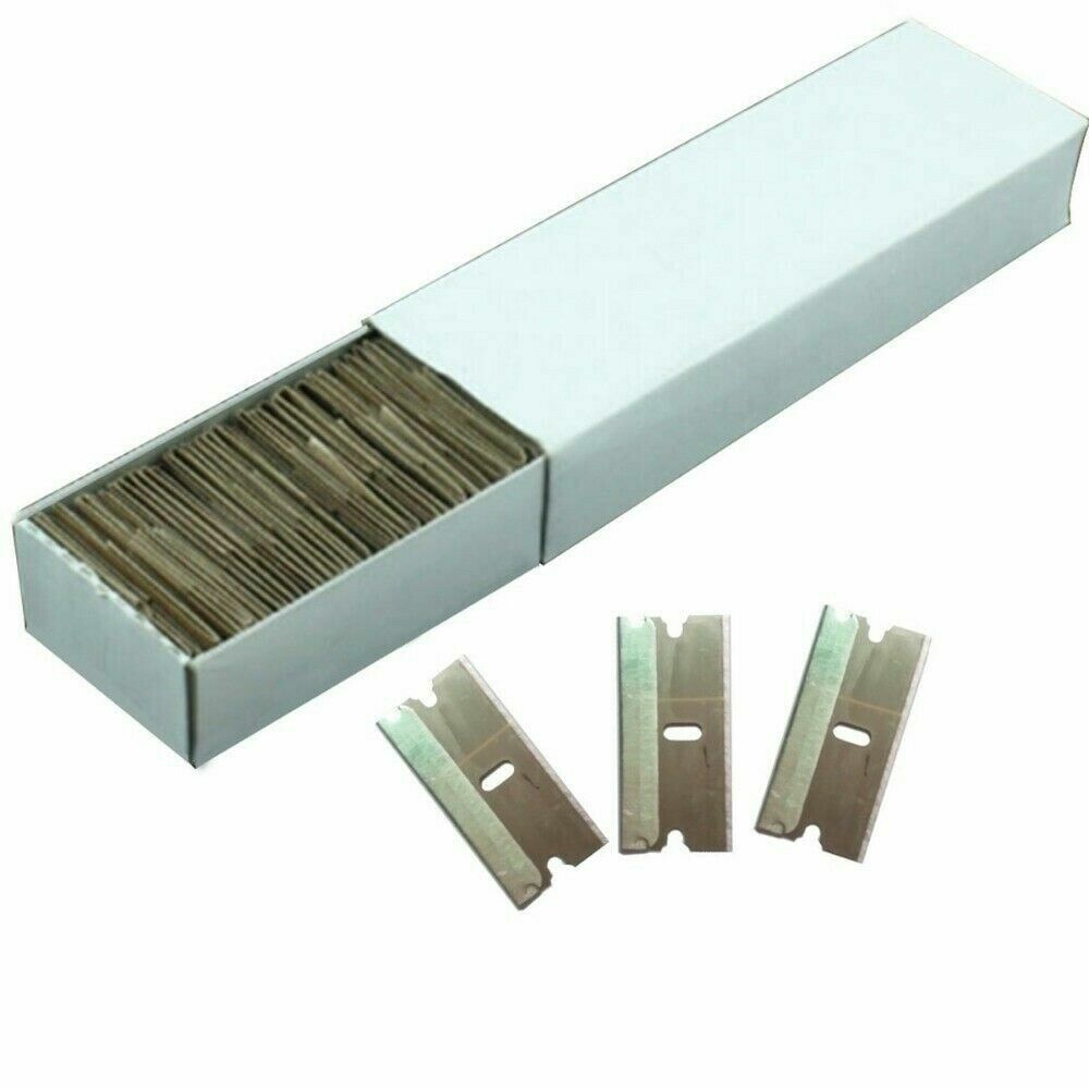 1,000 Single Razor Blades Extra Sharp Edge w/ Protective Sleeve Sturdy Cutters