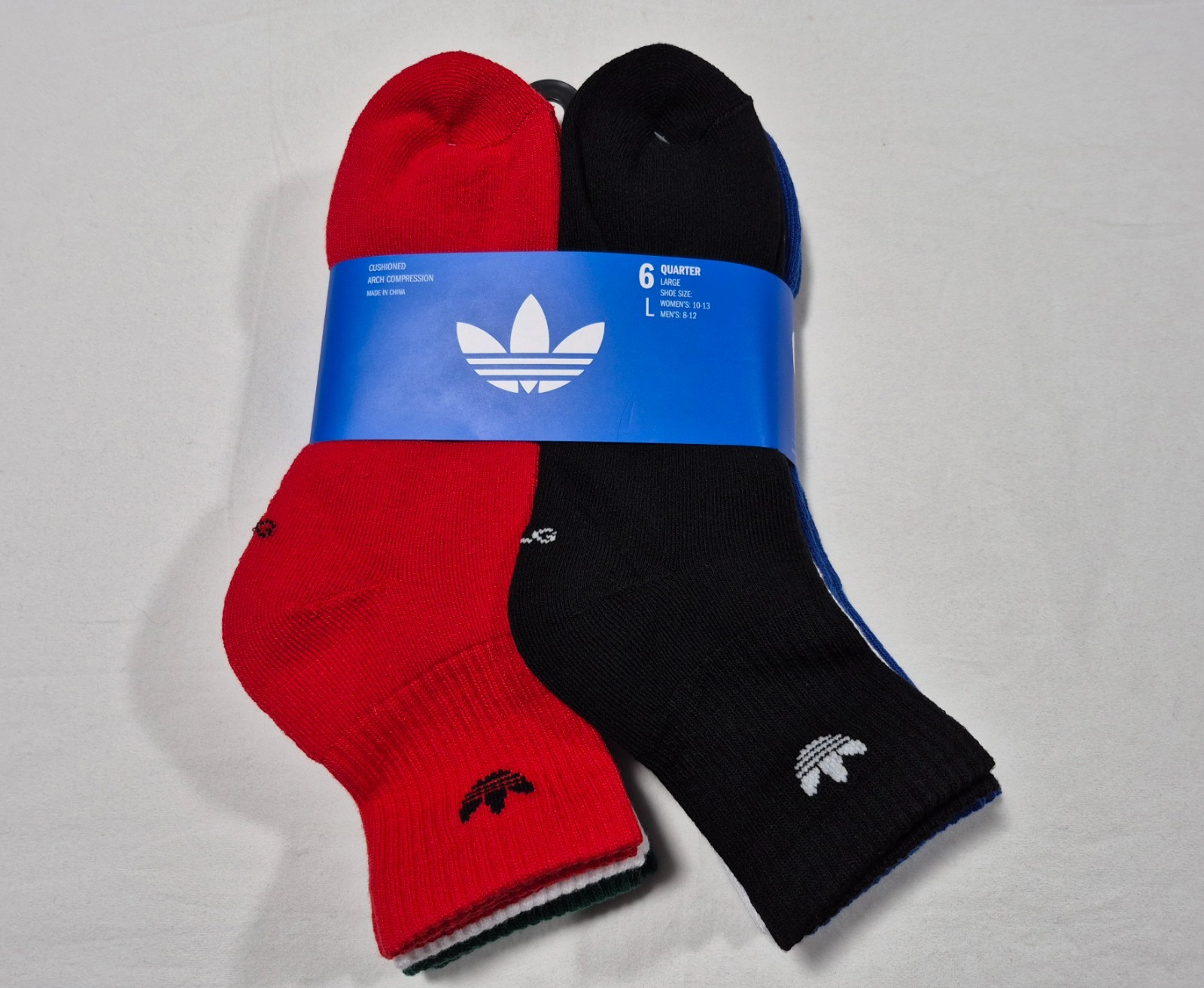 Adidas Men's Originals Quarter -Ankle Soft Dry Socks  6 Prs  Shoe Size 8-12