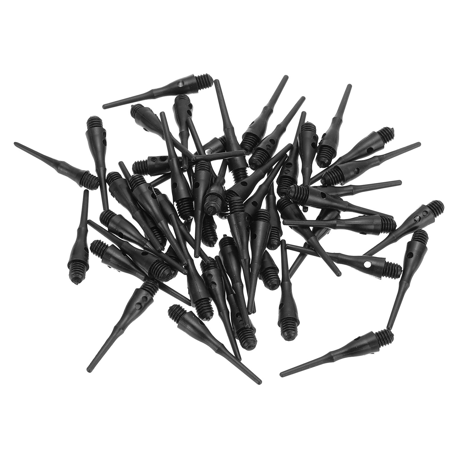 50Pcs 2BA Thread Plastic Soft Tip Dart Points Replacement Accessories, Black