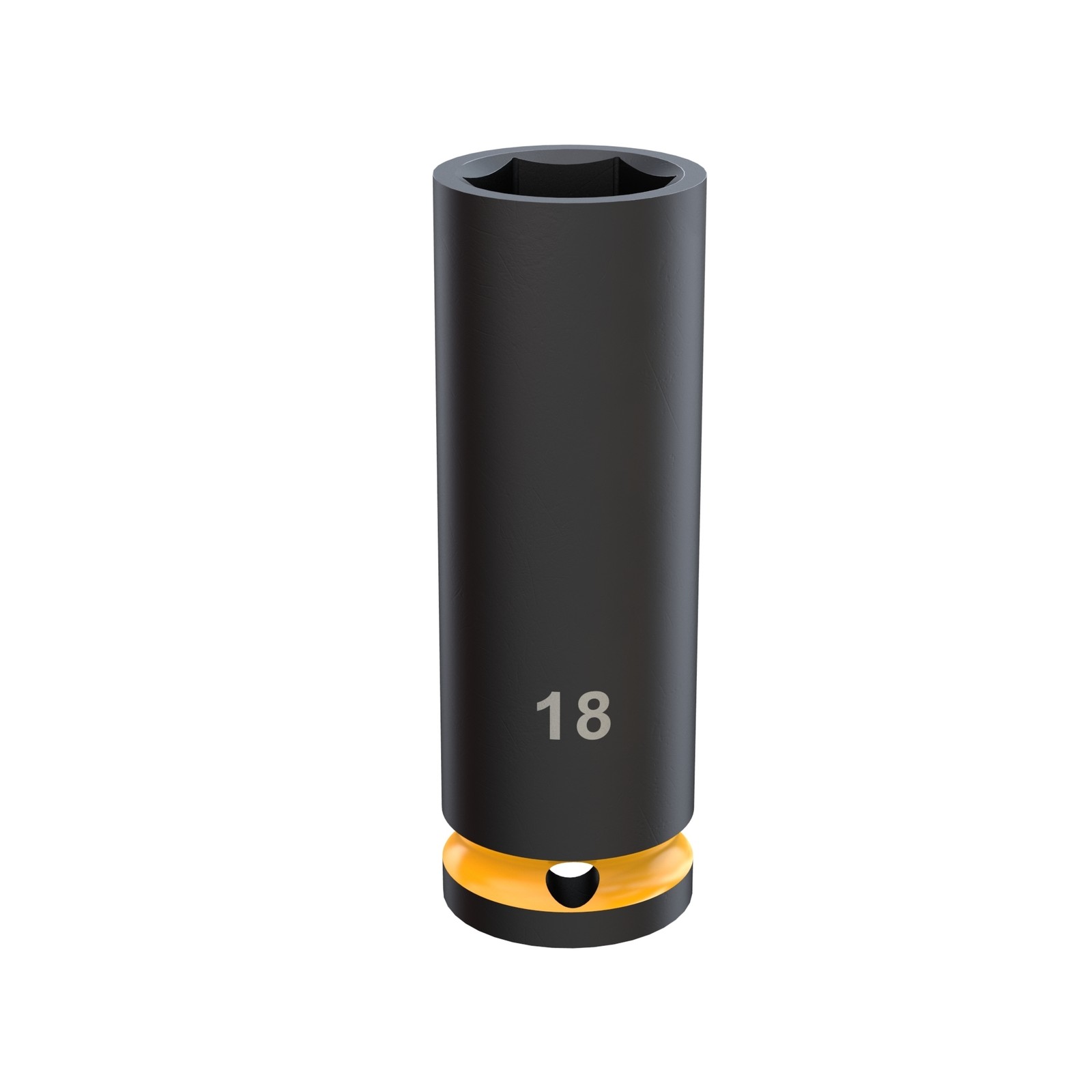 Klutch 1/2in.-Drive 6-Point Chrome Molybdenum Deep Impact Socket, 18mm Metric