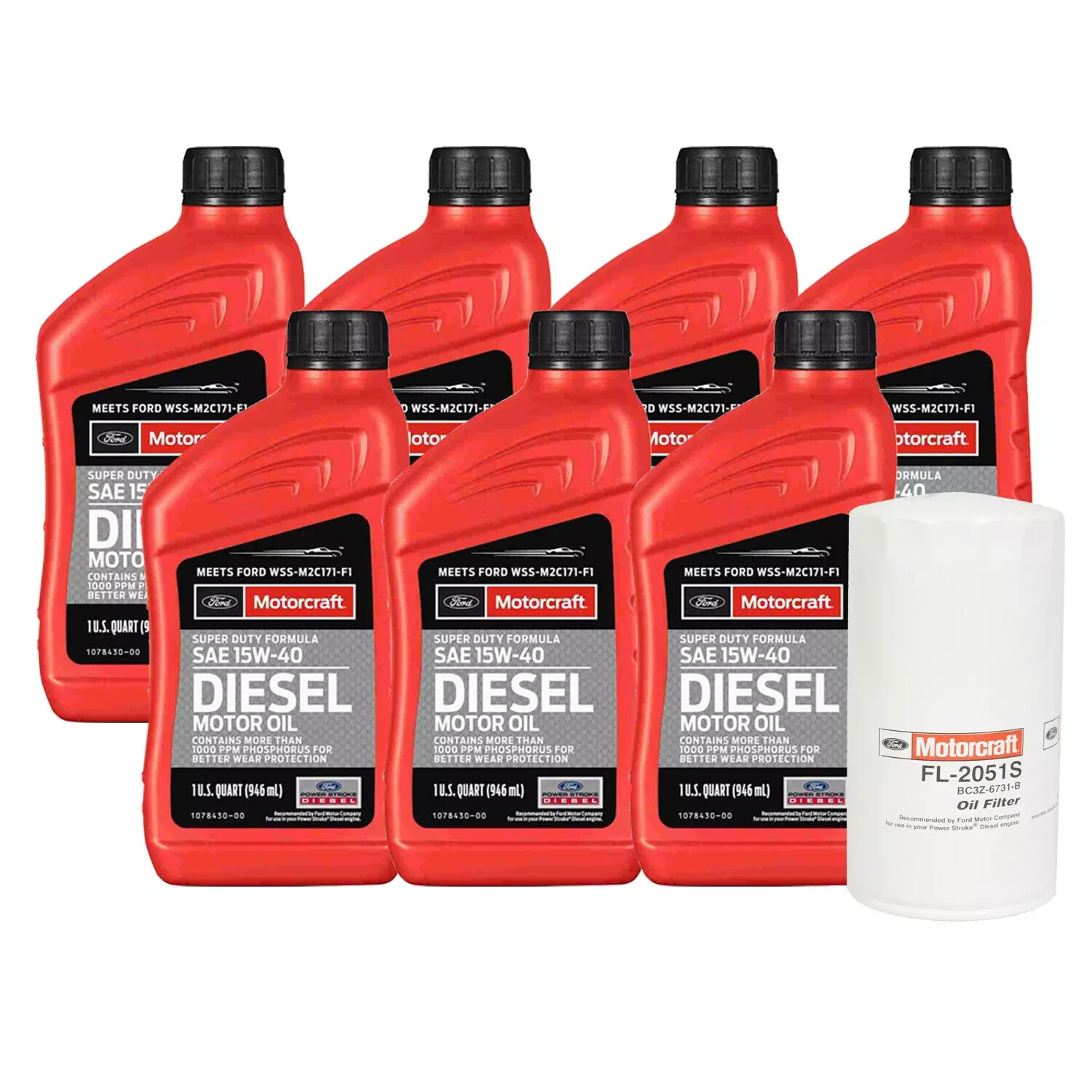 Motorcraft OEM Engine Oil Change SAE 15W-40 Kit For Ford F-250 F-350 SD 6.7 V8