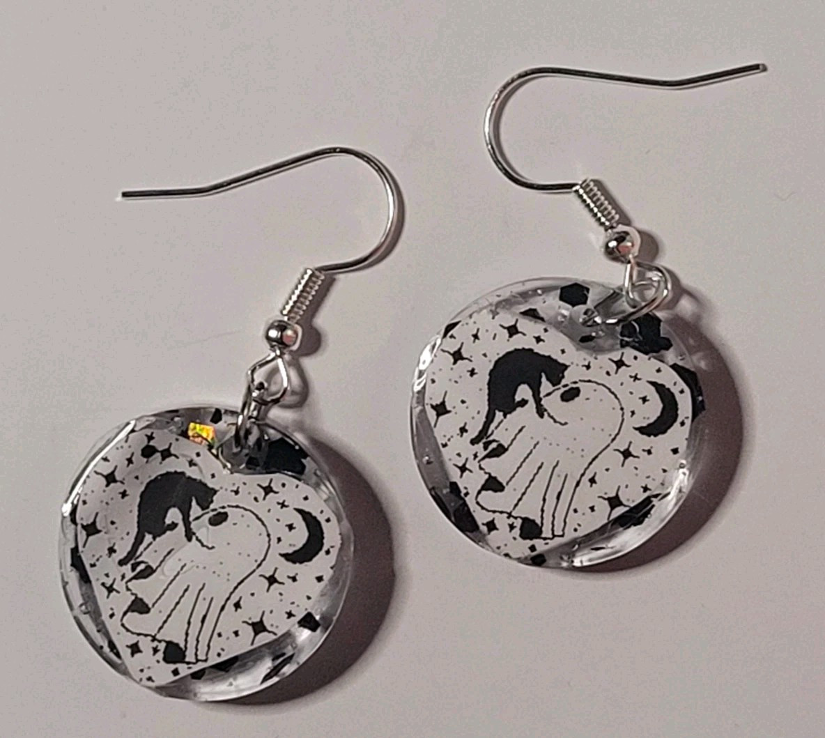 Ghost Holding A Cat Earrings
