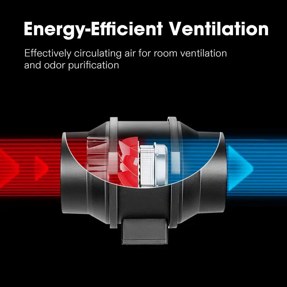 4 In. 190 CFM Inline Duct Fan with Variable Speed Controller