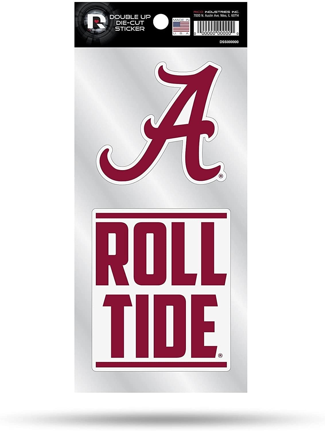 University of Alabama Crimson Tide 2-Piece Double Up Die Cut Sticker Decal Sheet