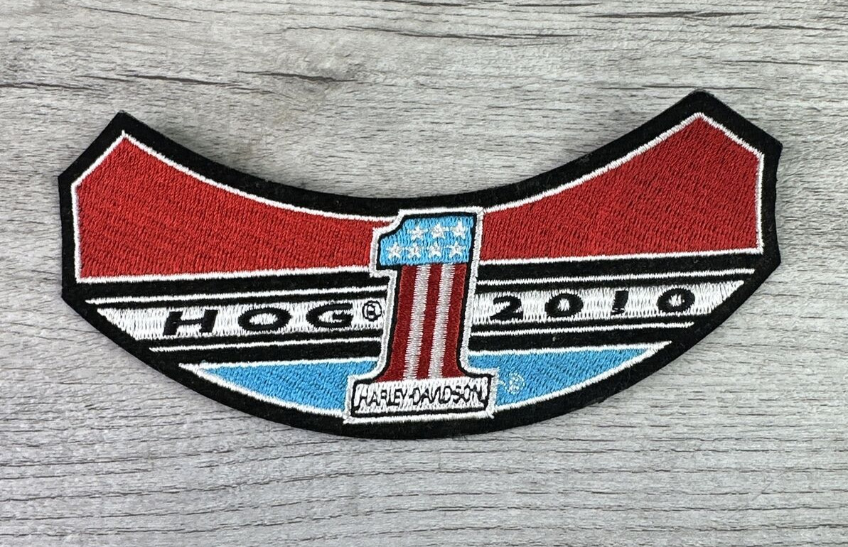 2010 Harley Davidson Motorcycles Patch HOG #1 Red White Blue - New