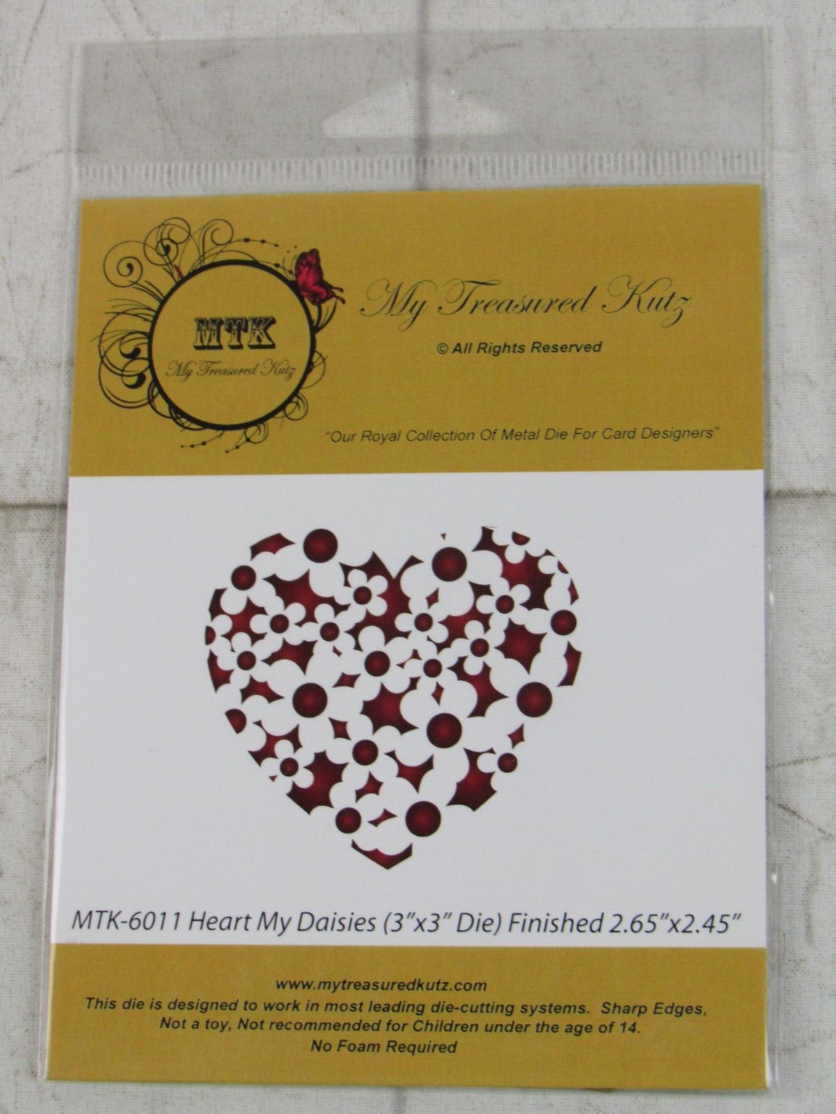My Treasured Kutz, Metal Die, Heart My Daisies, MTK-6011