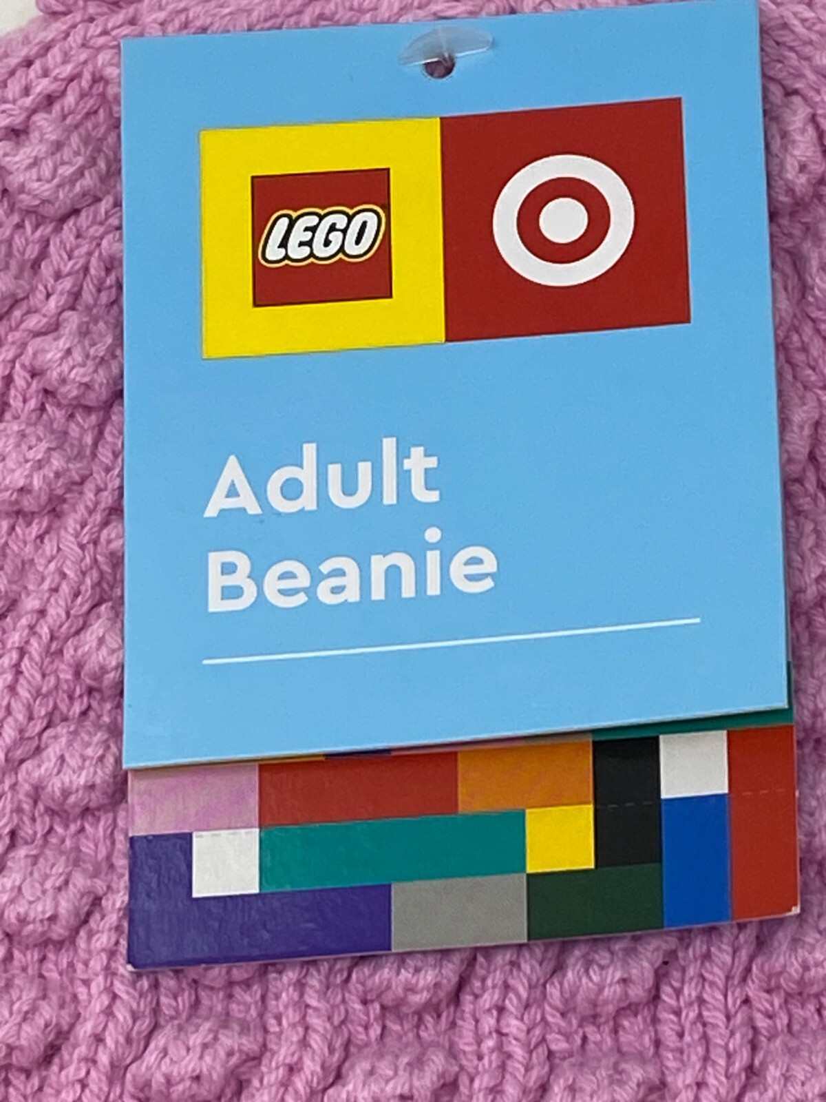 Womens LEGO Minifigure Beanie Knit Winter Hat Target Pink NWT Limited Edition