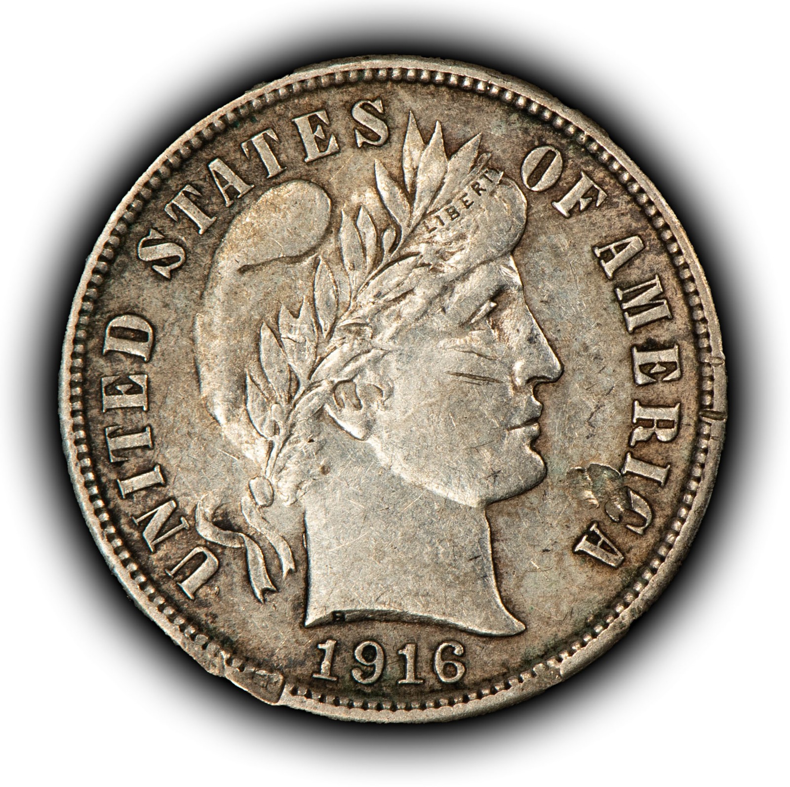 1916-S 10c Silver Barber Dime - AU - SKU-Y6782