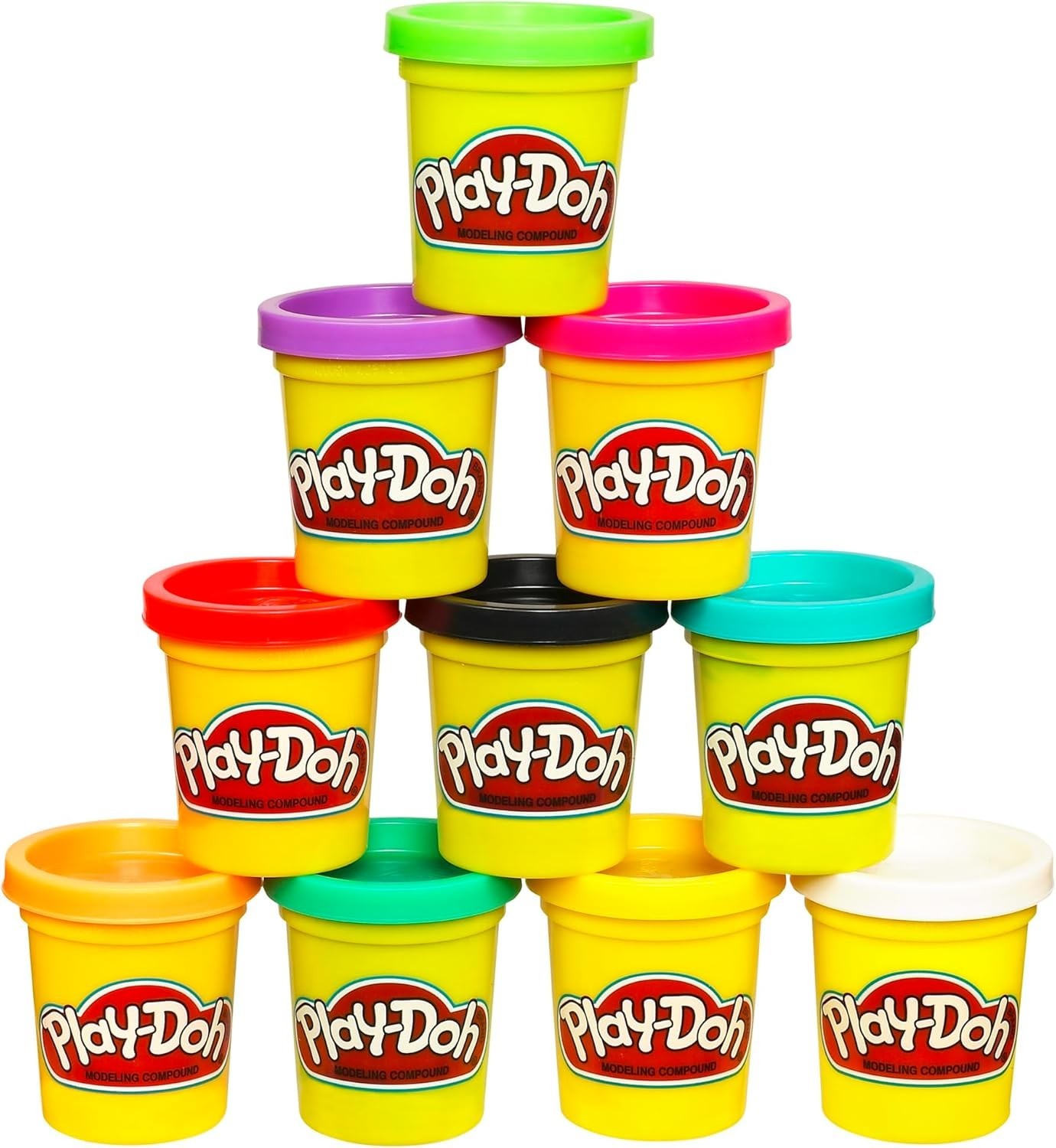 Play Doh Modeling Compound 10-Pack Case of Assorted Colors, Non-Toxic 2 Oz. Cans