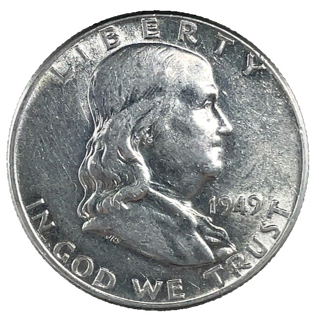 1949 Franklin Half Dollar 90% Silver 50c U.S Coin # 1