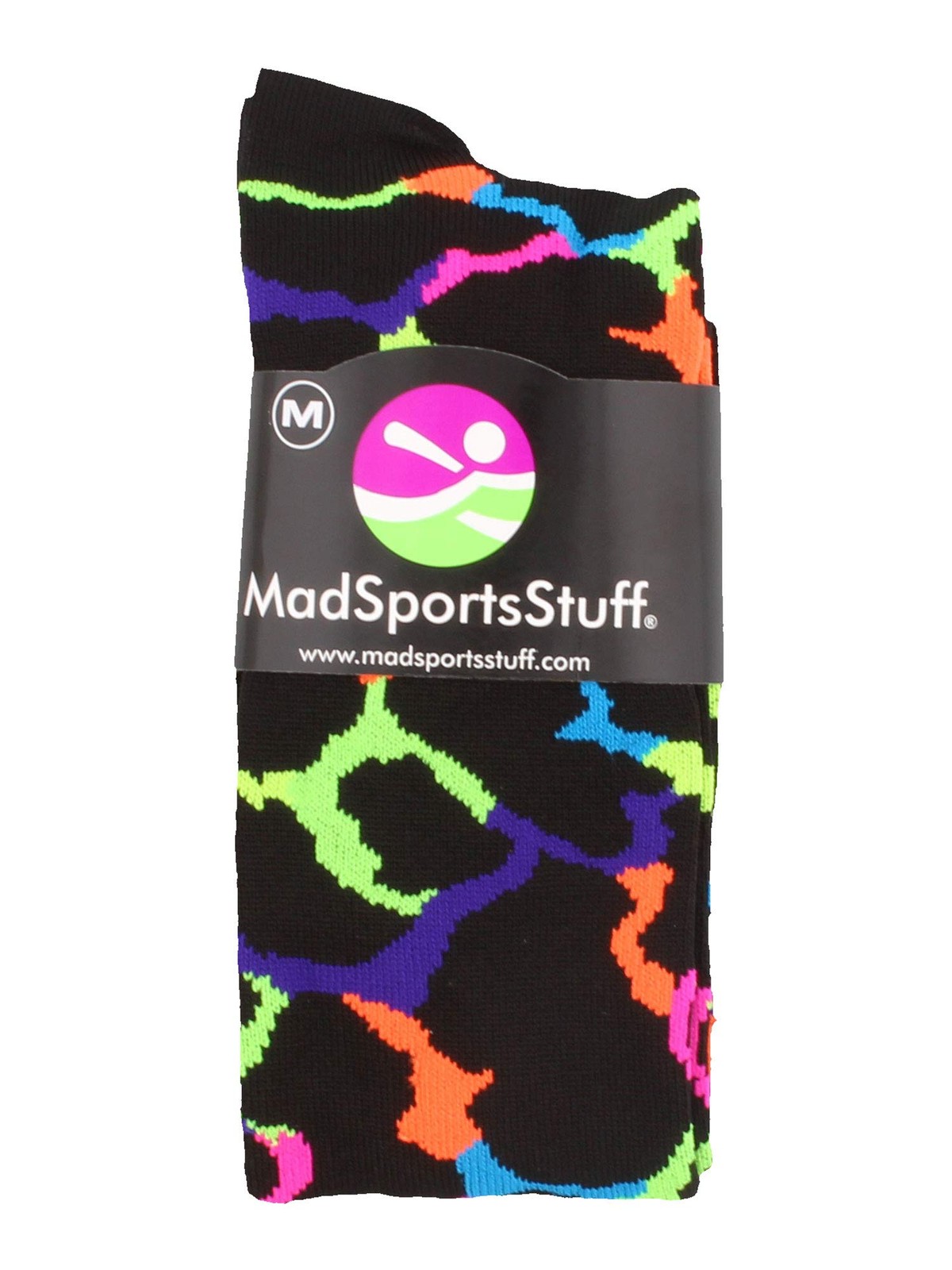 MadSportsStuff Giraffe Over the Calf Socks Medium, Multi-neon