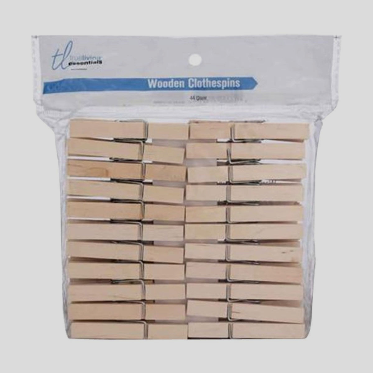 44/  3-1/4” Clothes Pins Wood Wooden Spring Loaded Clothespins Sturdy Laundry