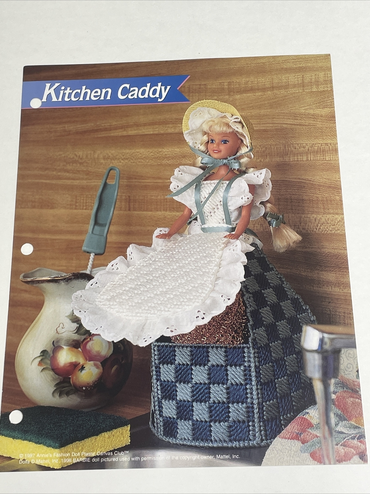 Kitchen Caddy Pinafore Skirt Design Annie's Fashion Doll Plastic Canvas Pattern
