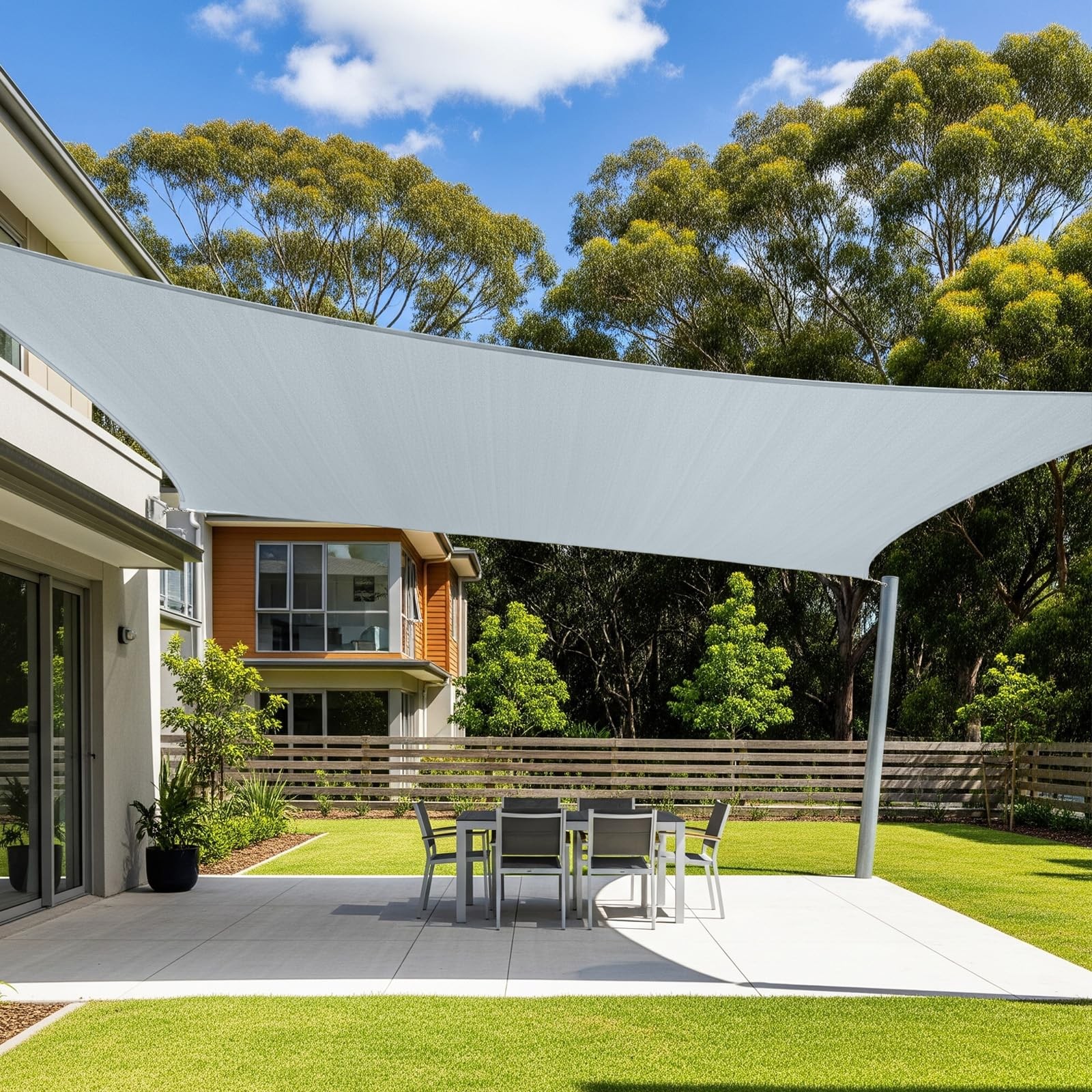Cool Area Sun Shade Sail 10x13FT Rectangle Shade Canopy Outdoor Sunshade for Pat