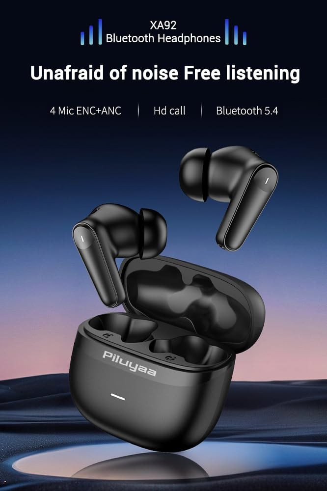 Wireless Earbuds Bluetooth Headphones ANC+ENC Ear Buds with Mic
