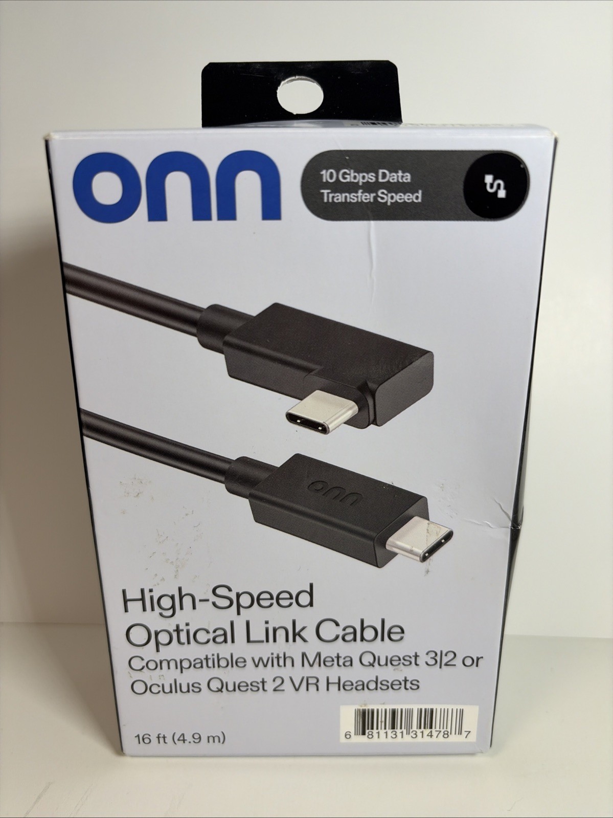Onn 16ft VR Link Cable Meta Quest 2 3 USB-C Optical Link High Speed 10Gbps