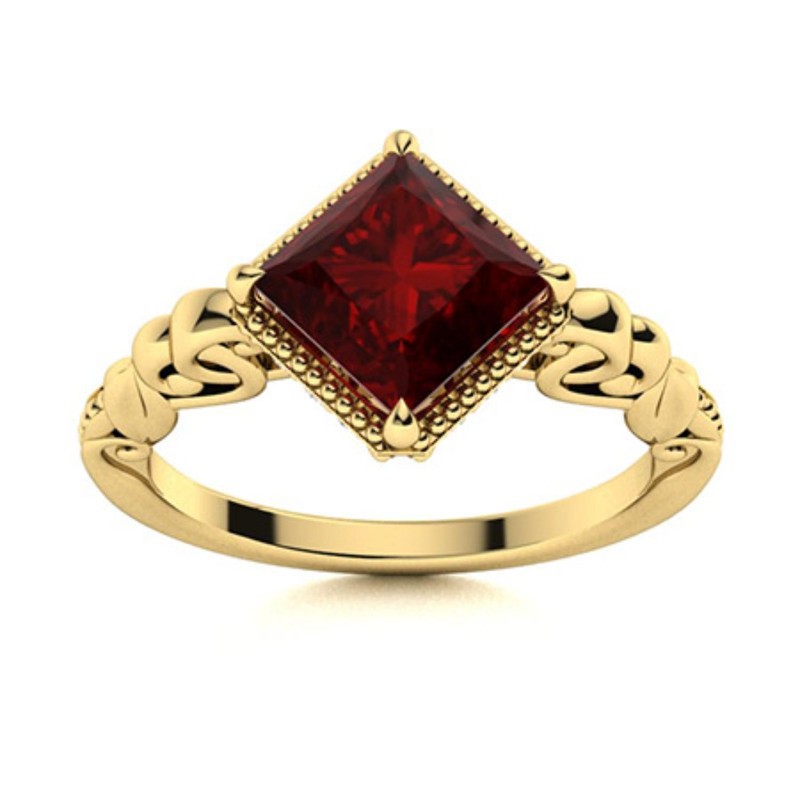 Garnet Gemstone 925 Silver Anniversary Sister New Solitaire Unique Ring