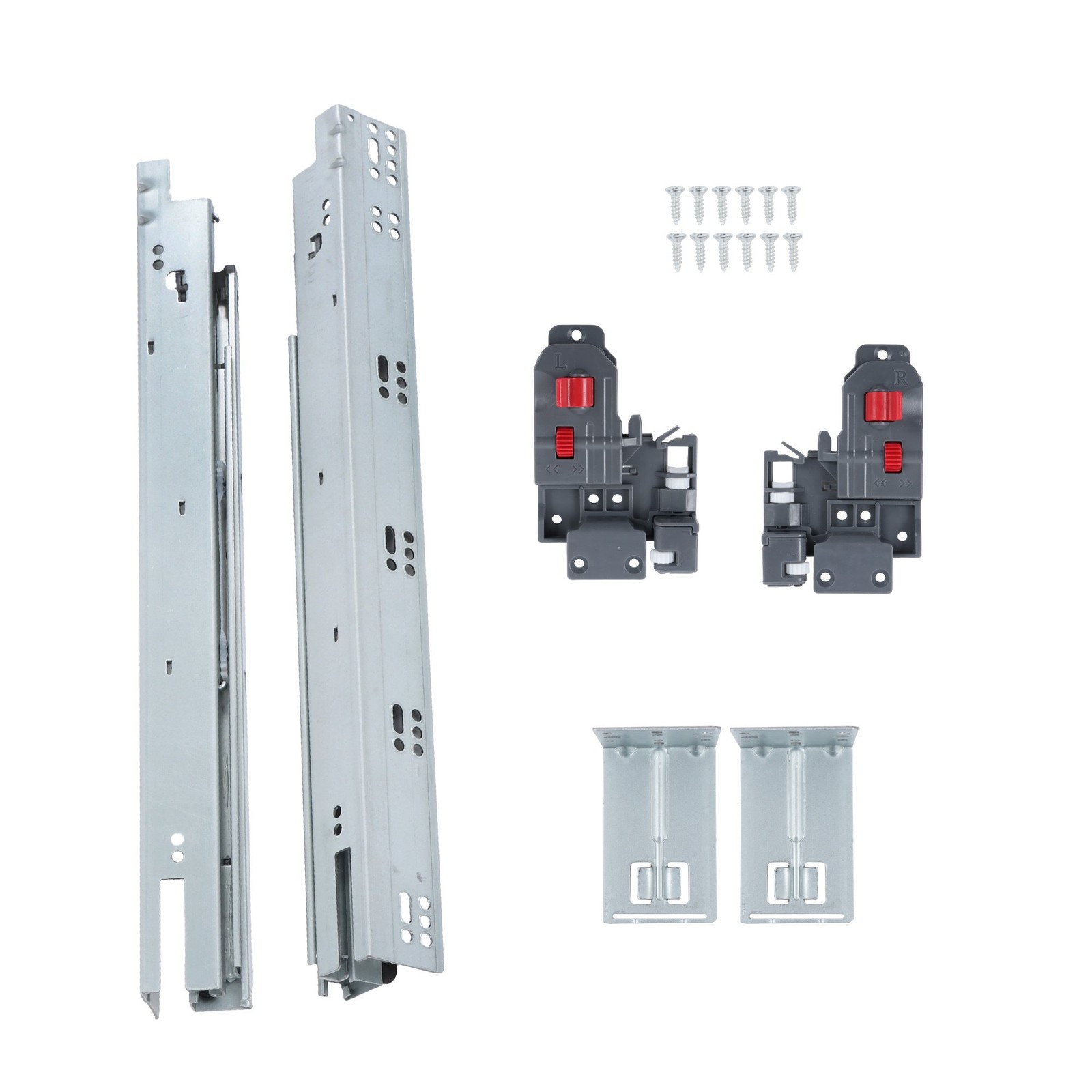 18" Undermount Drawer Slides 3D Lock 100LB Load Soft Close