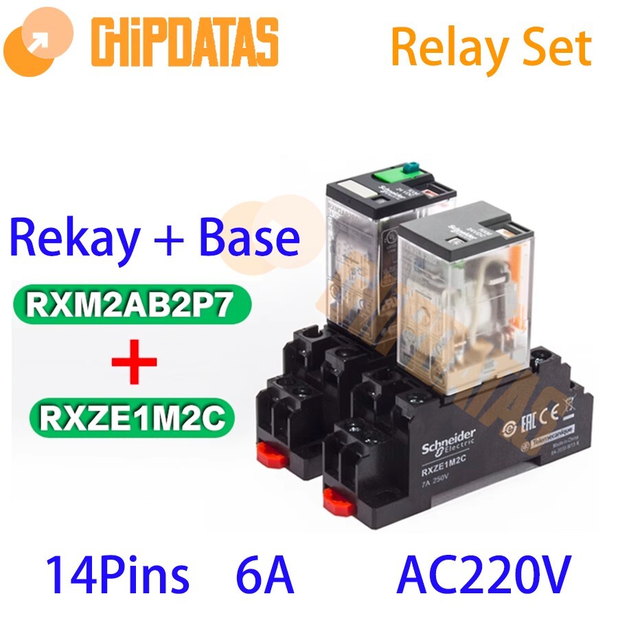 1PCS New Schneider RXM4AB2P7 + RXZE1M4C Base Intermediate Relay 14Pins 6A 230V