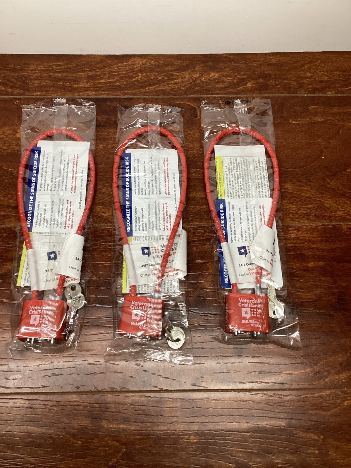 Safety Firearm Cable Lock (Lot of 3) Gun Safety NEW R15SC3  SEALED WITH KEYS
