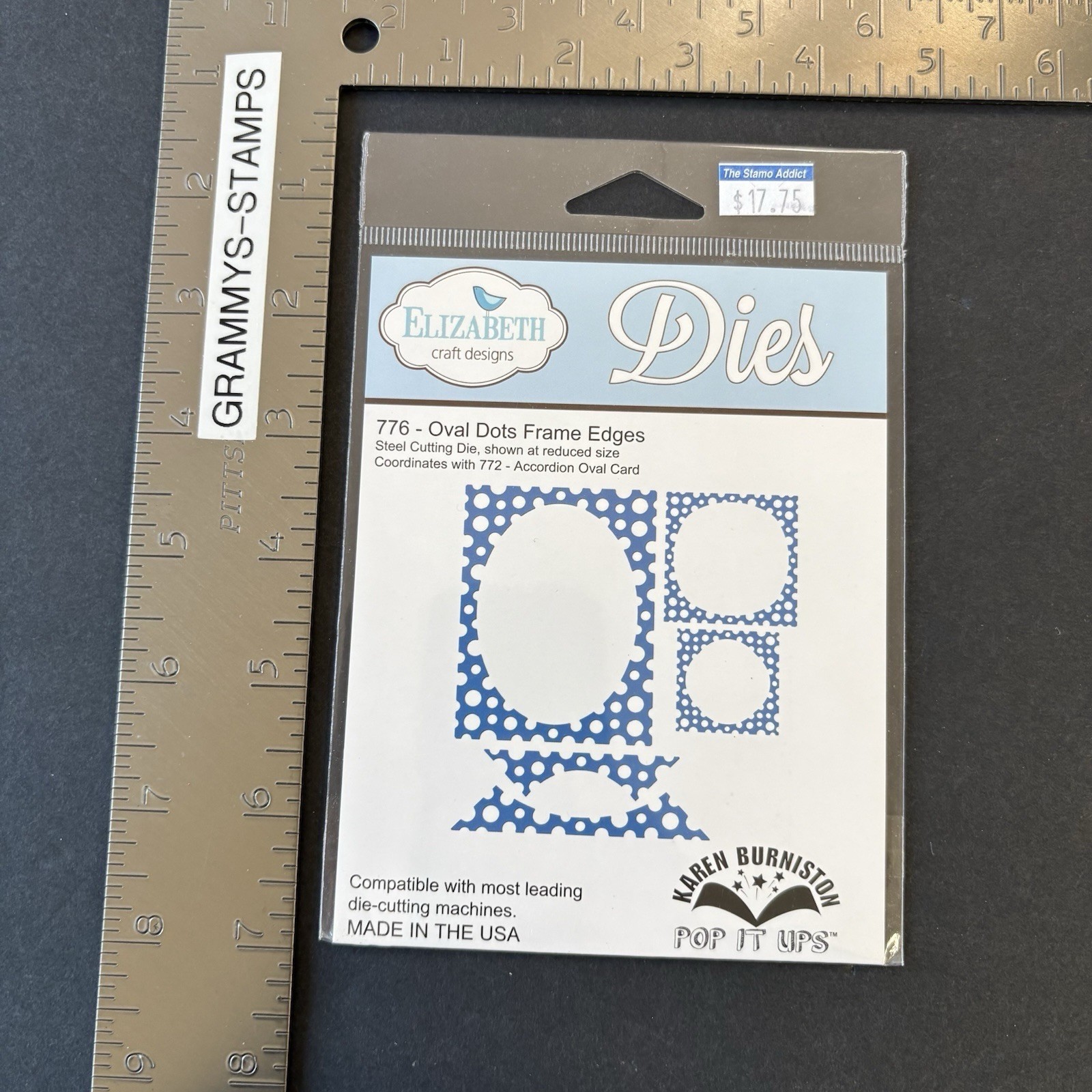 Elizabeth Oval Dots Frame Edges Set of 2 Dies Make Your Own Frame New 776