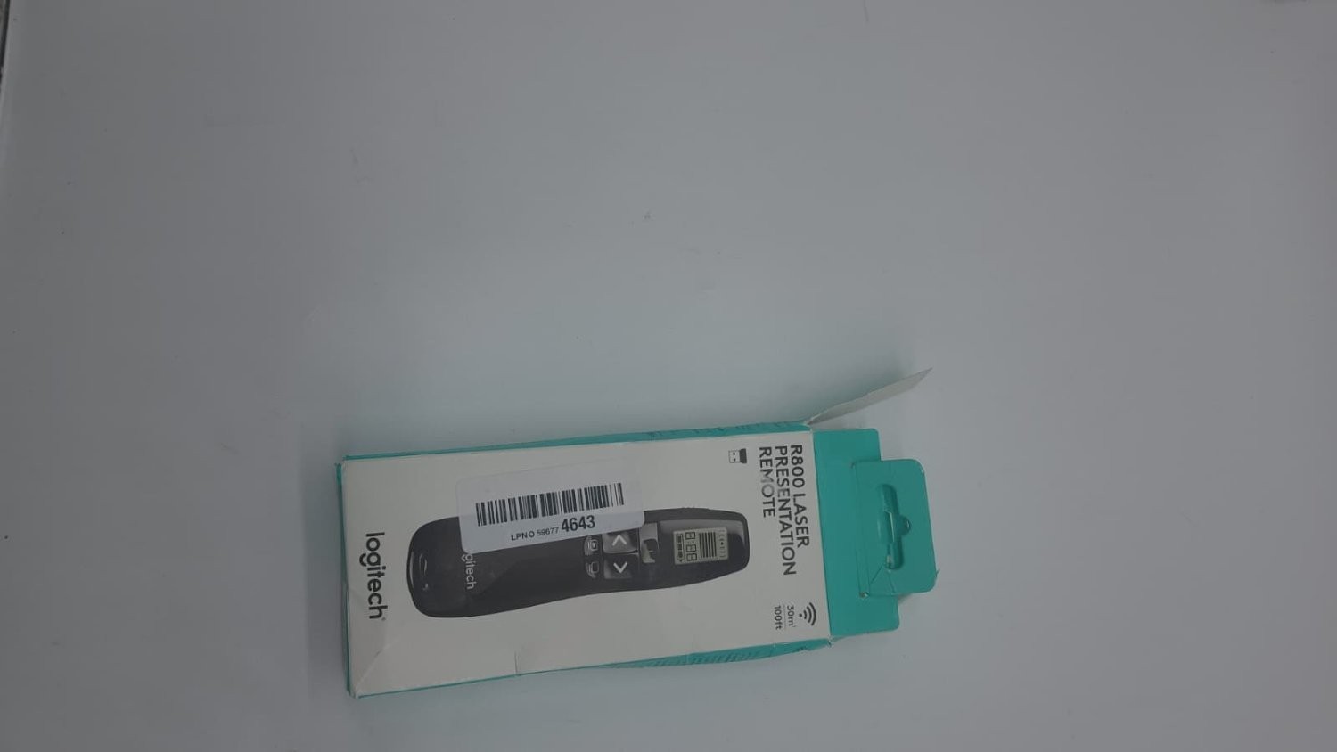 Logitech R800 Wireless Presenter Remote Green Laser Pointer LCD Screen 100ft