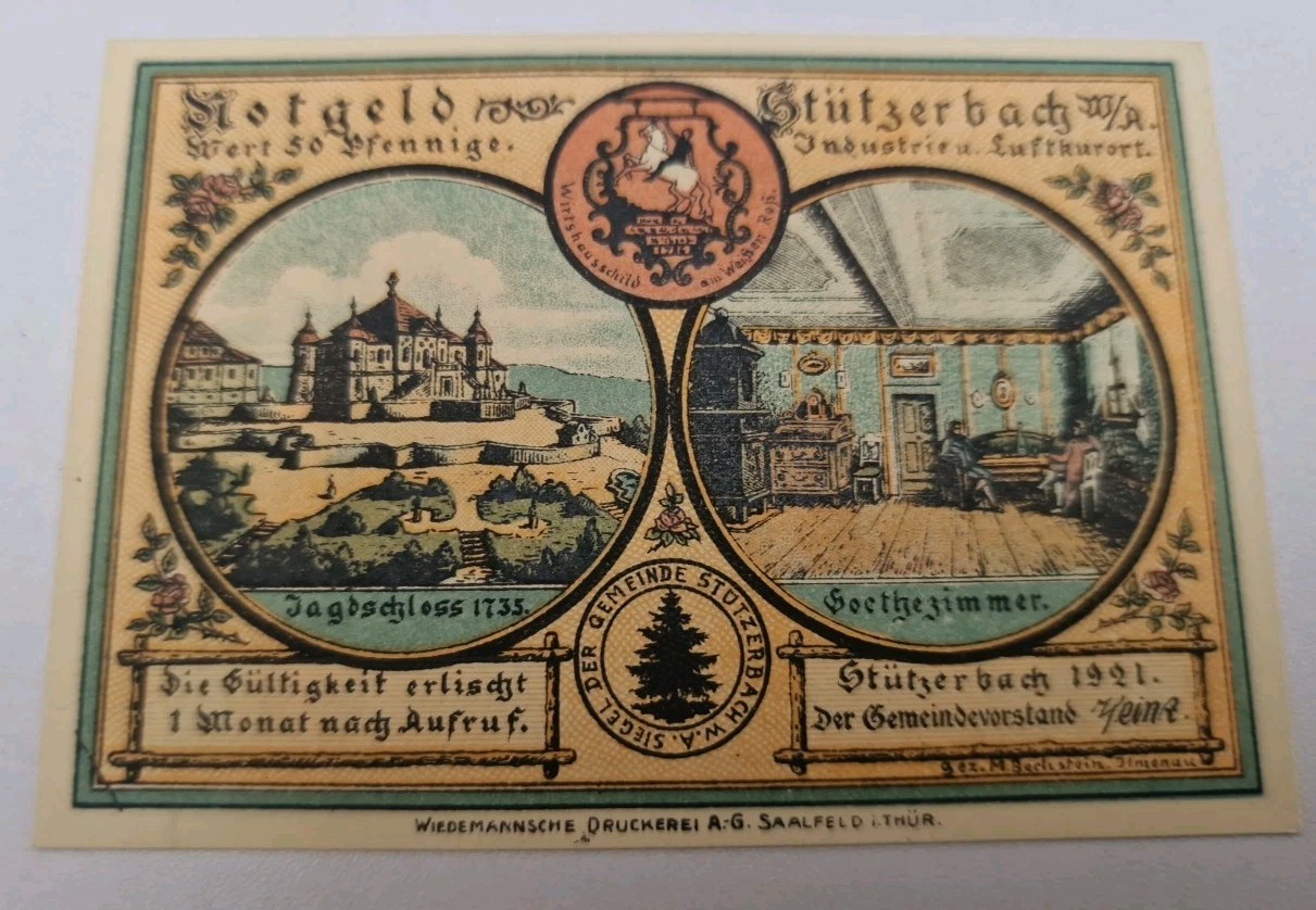 50 PFENNIG 1921 Notgeld  Excellent Condition Old BANKNOTE Germany