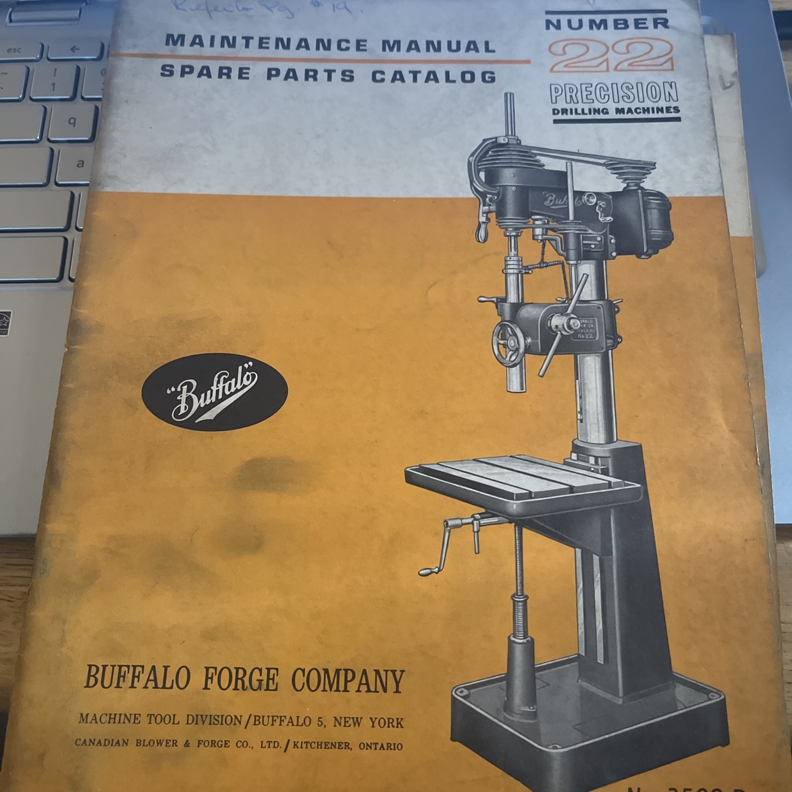 Buffalo Maintenance Manual /Spare Parts Catalog #22 Precision Drilling Machine
