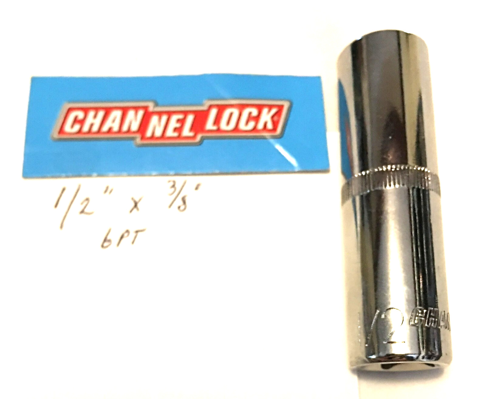 CHANNELLOCK  1/2" x 3/8" DR     SAE DEEP SOCKET  6 Point Free USA Shipping