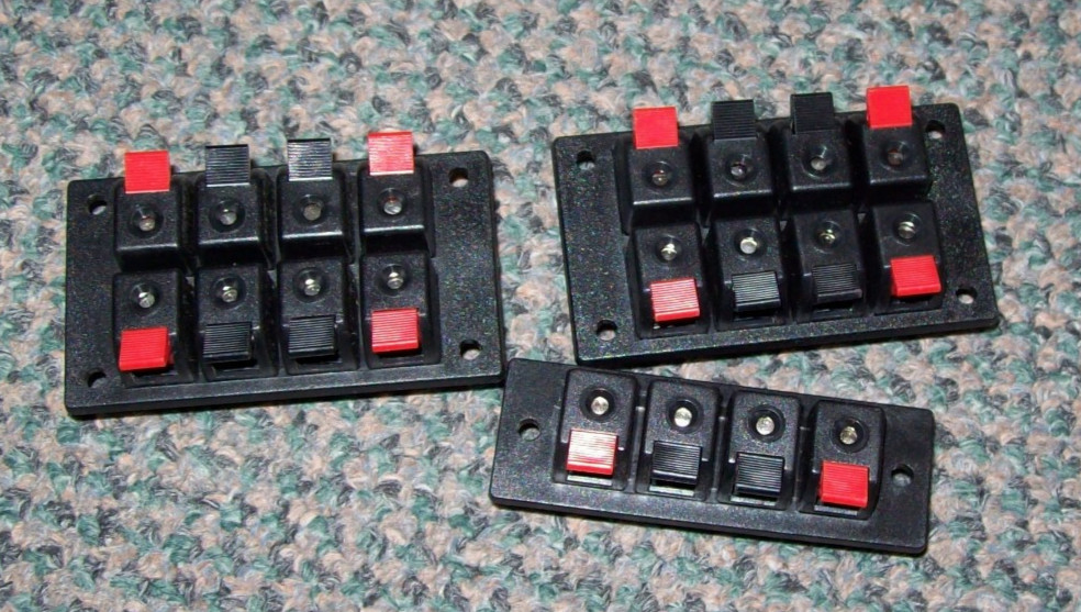 Speaker Terminal Boards 8-Position and 4-Position Push-Release - NEW Old Stock