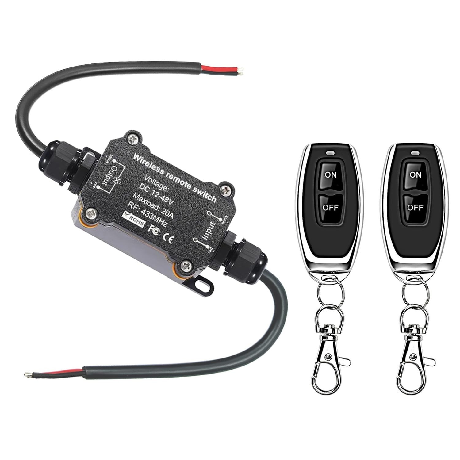 DC12V Waterproof Remote Control Switch,DC12V/24V/48V/20A Wireless Remote Swi...