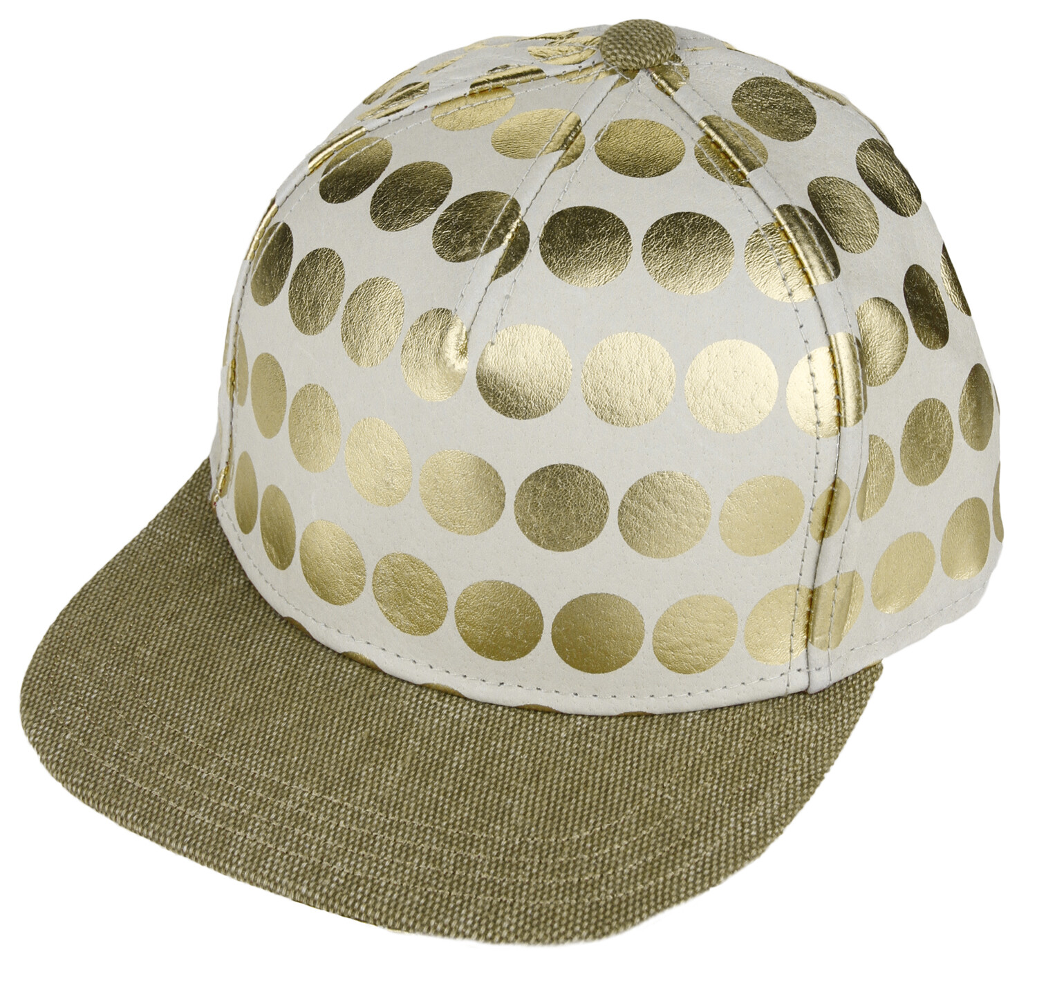 Flat Fitty Wiz Khalifa Gold Polka Dots Cap Hat, Gold