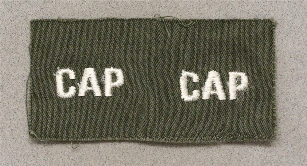 Civil Air Patrol Patch 1070: CAP Cloth Collar Tab set, on OD