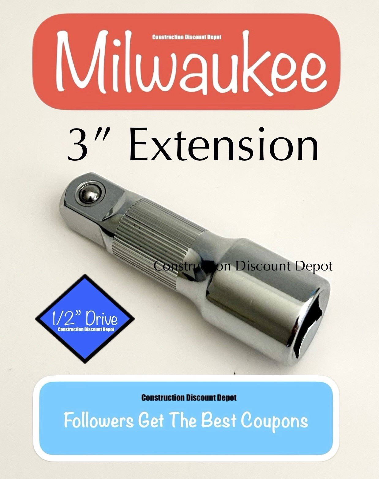 Milwaukee 43-24-9103 1/2" In. Drive 3"  in. Extension  1/2x3"