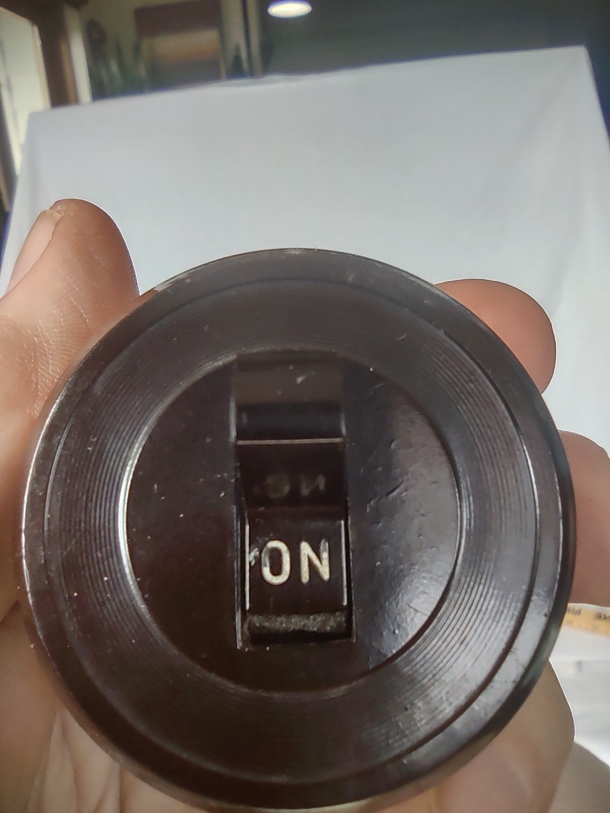 Porcelain Light Switch Round Vintage Pair