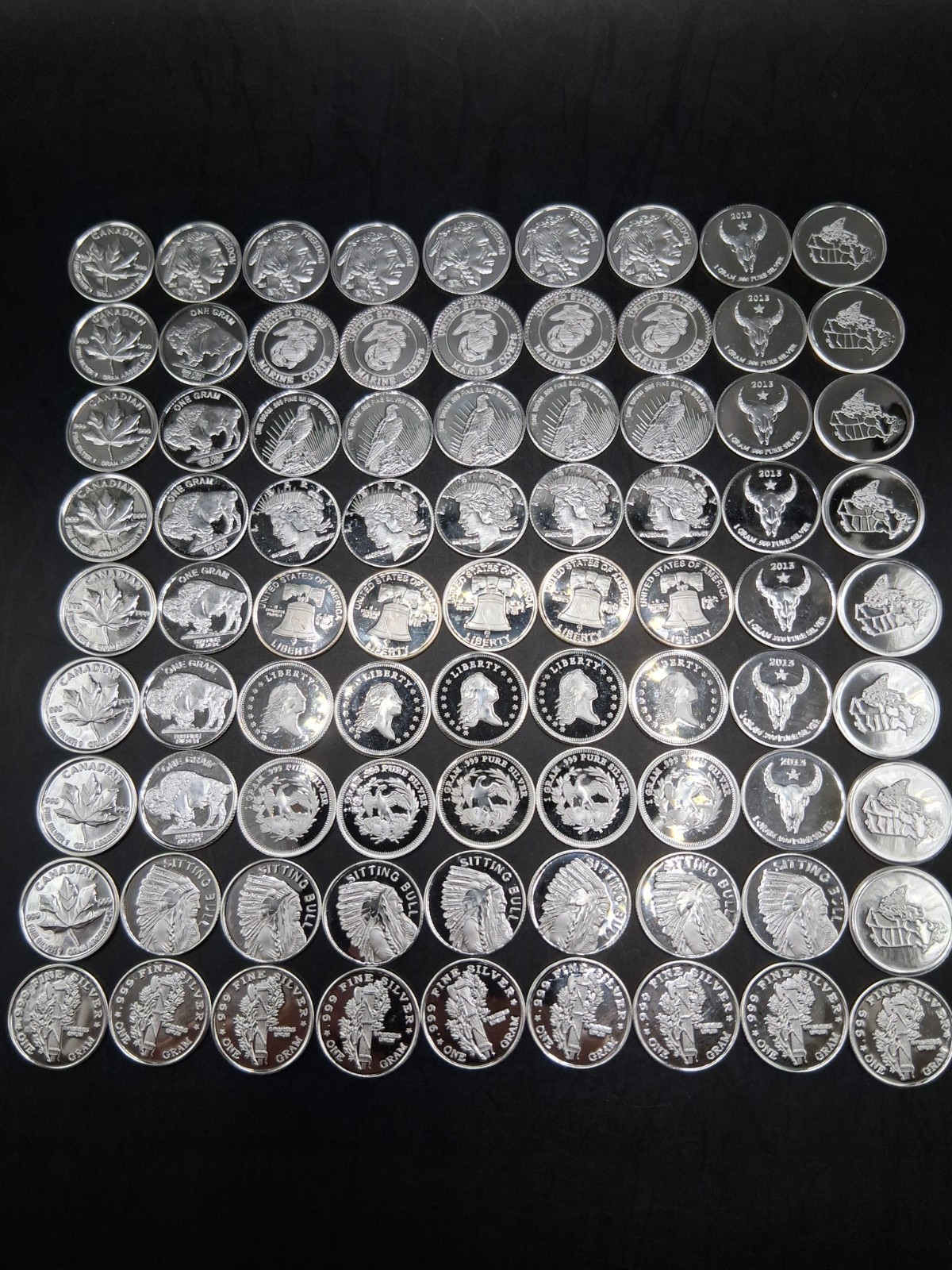 Lot 78 x Pure .999 Fine Silver Rounds Premium New Bullion Estate Coin Designs 🔥
