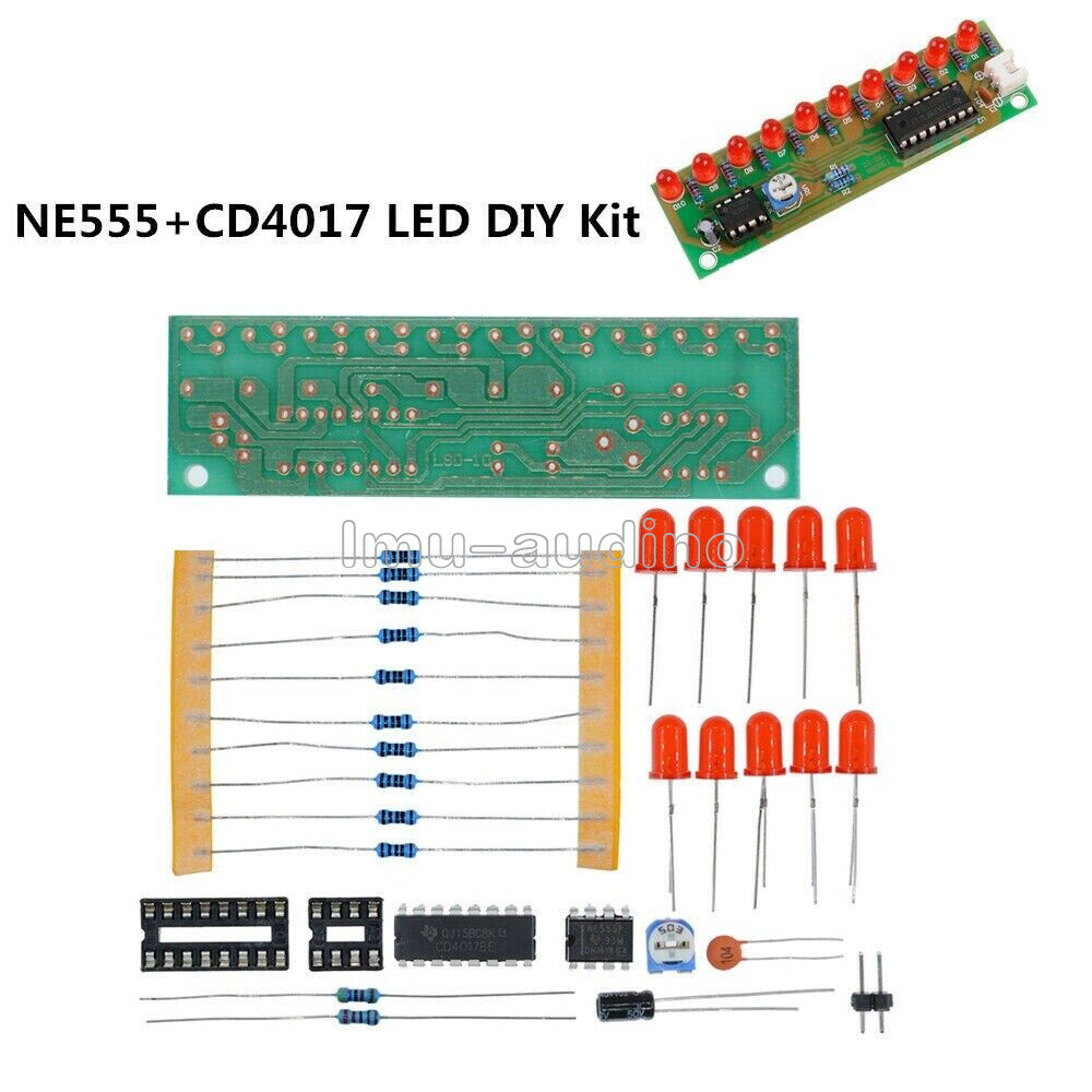 NE555+CD4017 LED Light Water Electronic Suite Lamp Module Red DIY Kit
