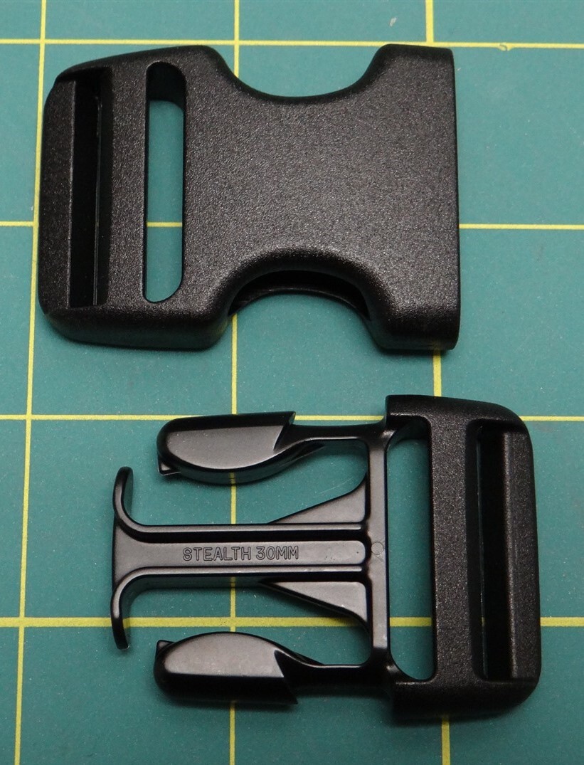 Black Plastic Buckle Dual Adjustable Side Squeeze 30mm Multiple Quantities