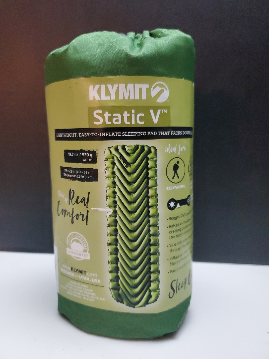 Klymit Static V Lightweight Sleeping Pad Green Camping NEW