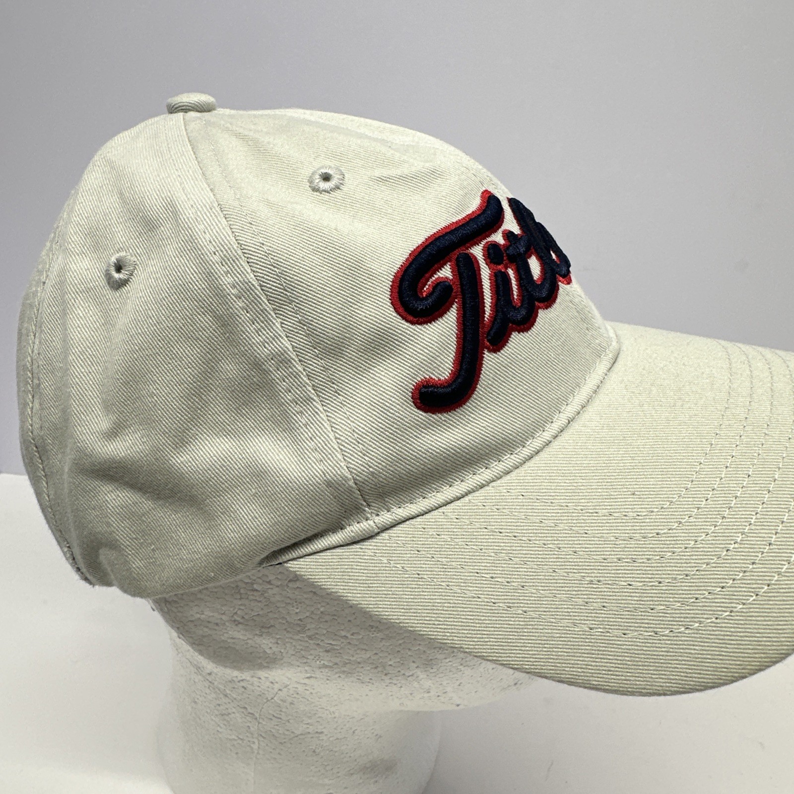 Titleist Golf Strap Back Hat Beige Cap Embroidered #1 Lynch Adjustable