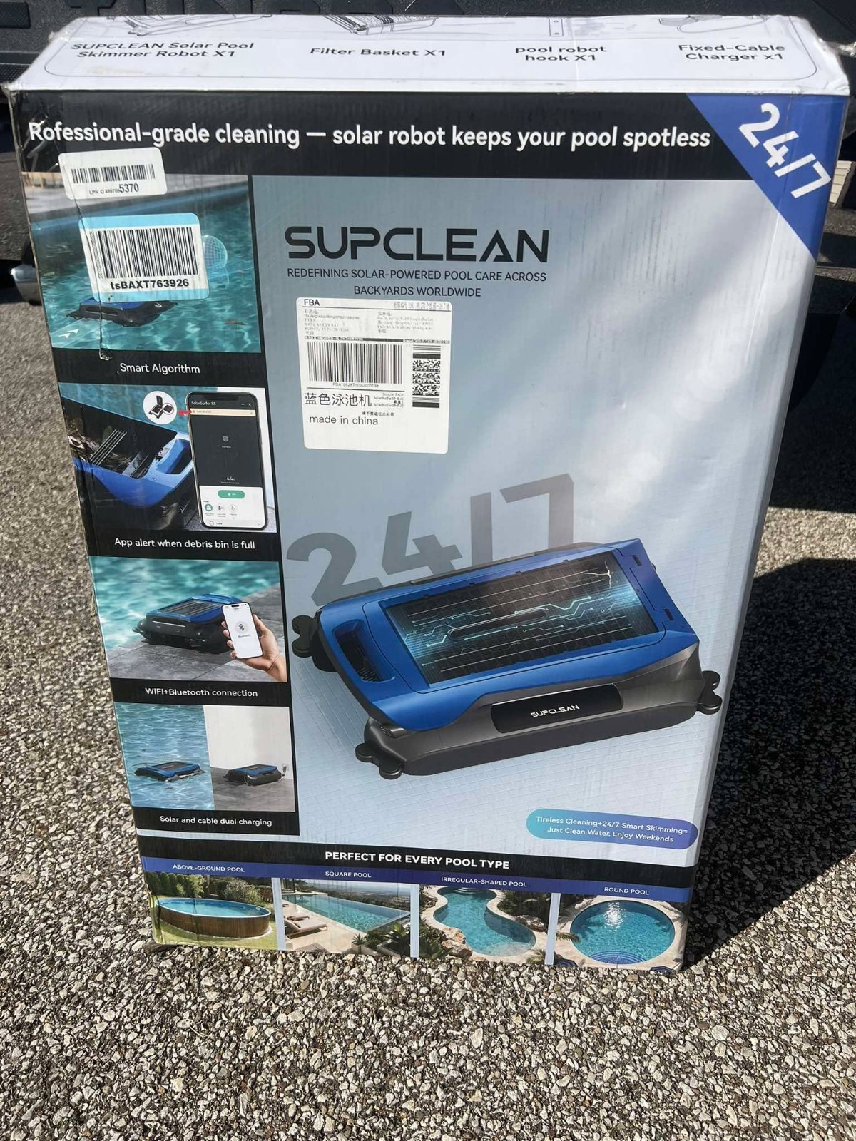 Betta SE Solar Powered Automatic Robotic Pool Surface Skimmer Cleaner 7.4 V Blue