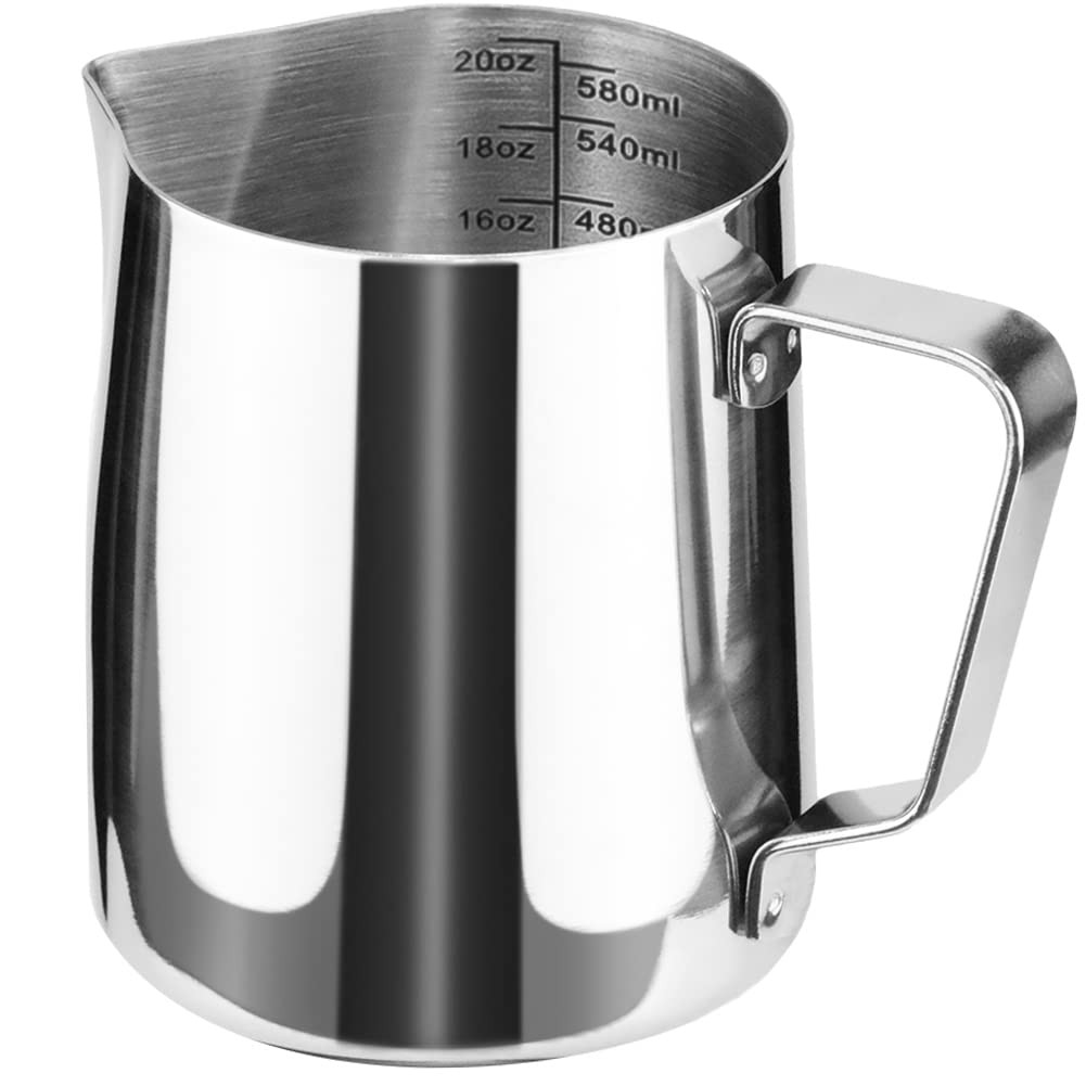 Stainless Steel Milk Frothing Pitcher Cappuccino Pitcher Pouring Jug Espresso...