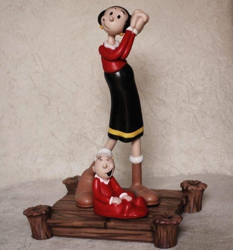 UNPAINTED Popeye Olive Oil and Sweet Pea Diorama 3d Printed Model Kit