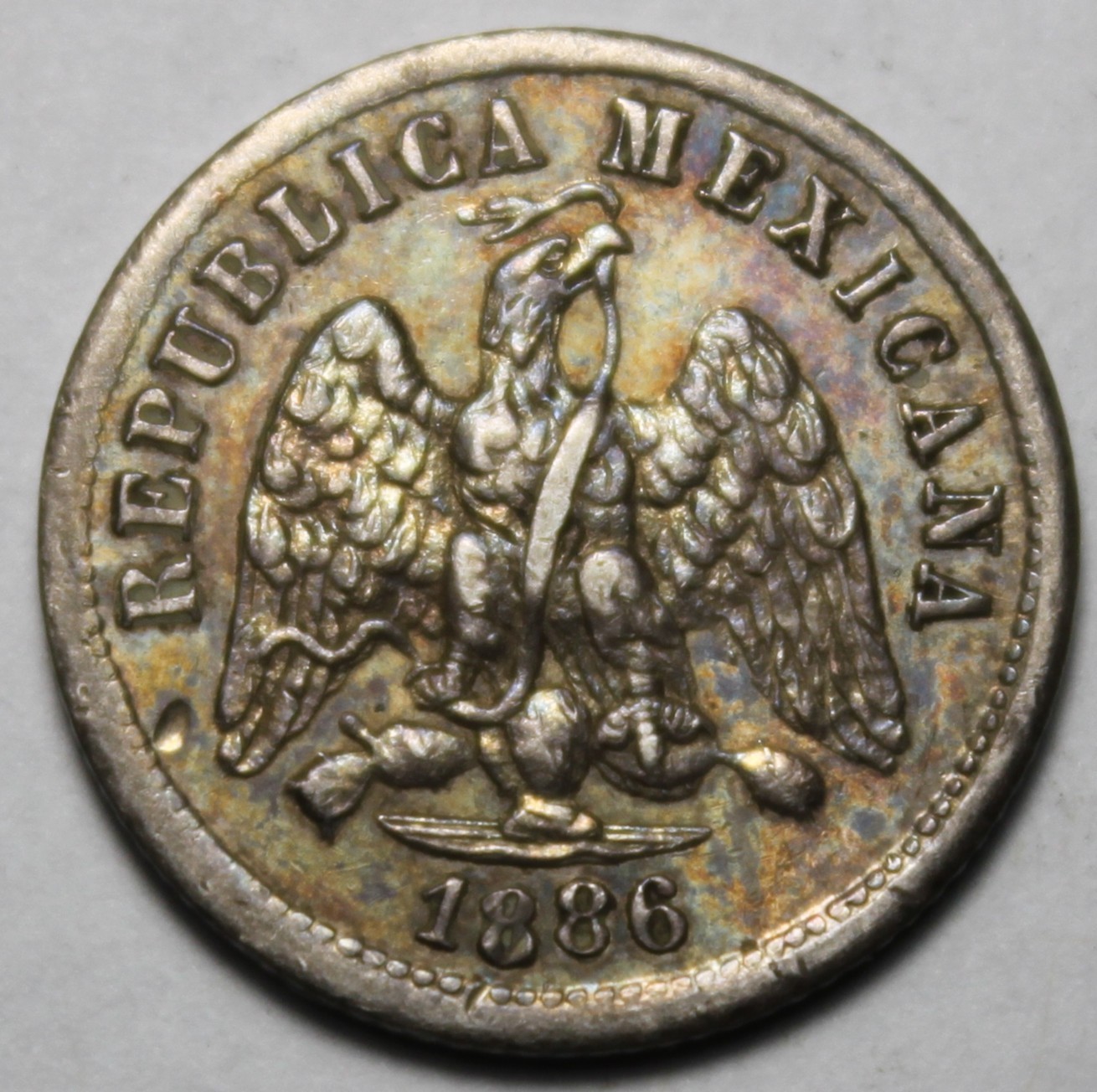 Mexico 1886 Silver 10 Centavos, Nice Grade (C279)